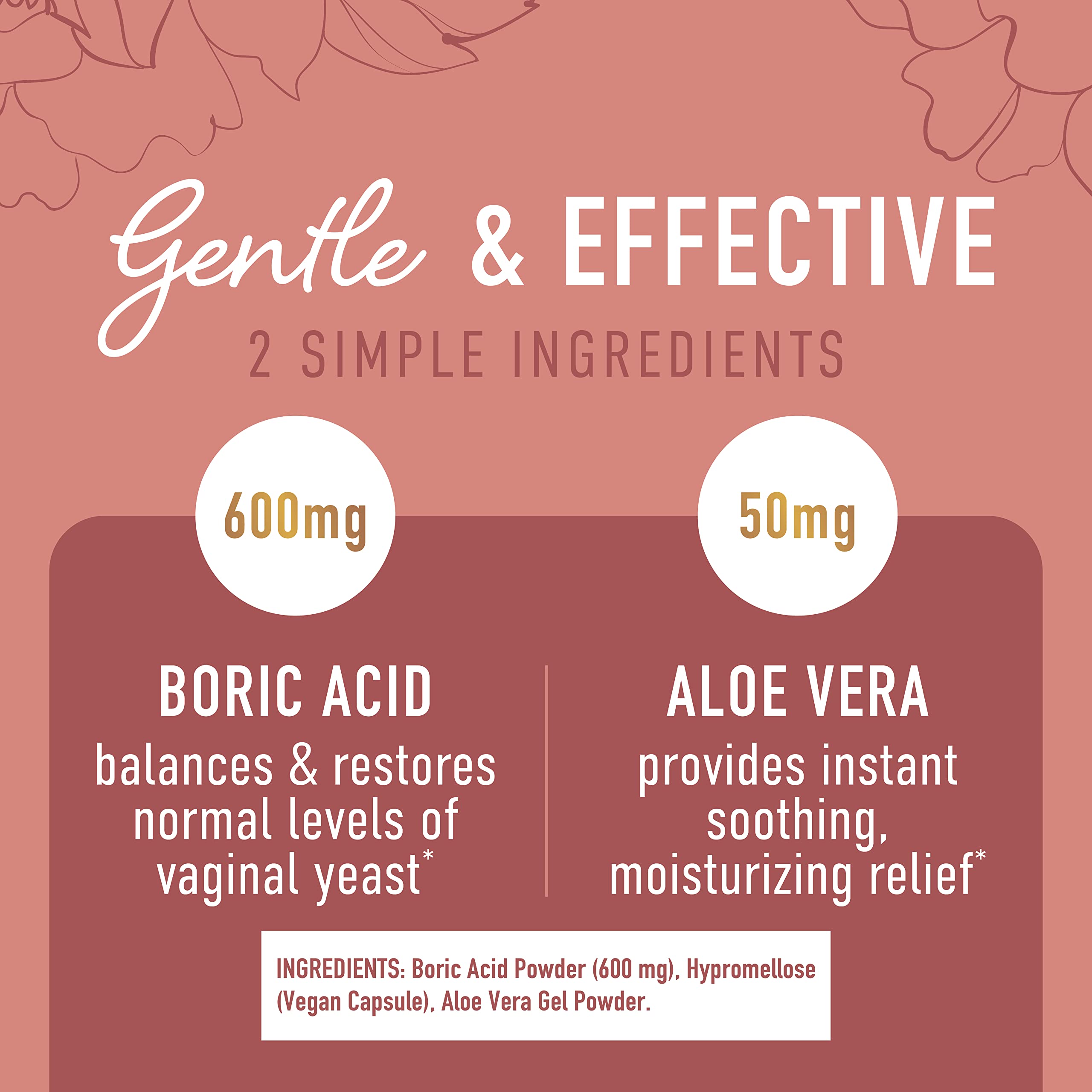 Boric Acid Suppositories for Women | 600mg | for pH Balance, Vaginal Odor & Itching | Feminine Intimate Health SMNutrition uk supplements