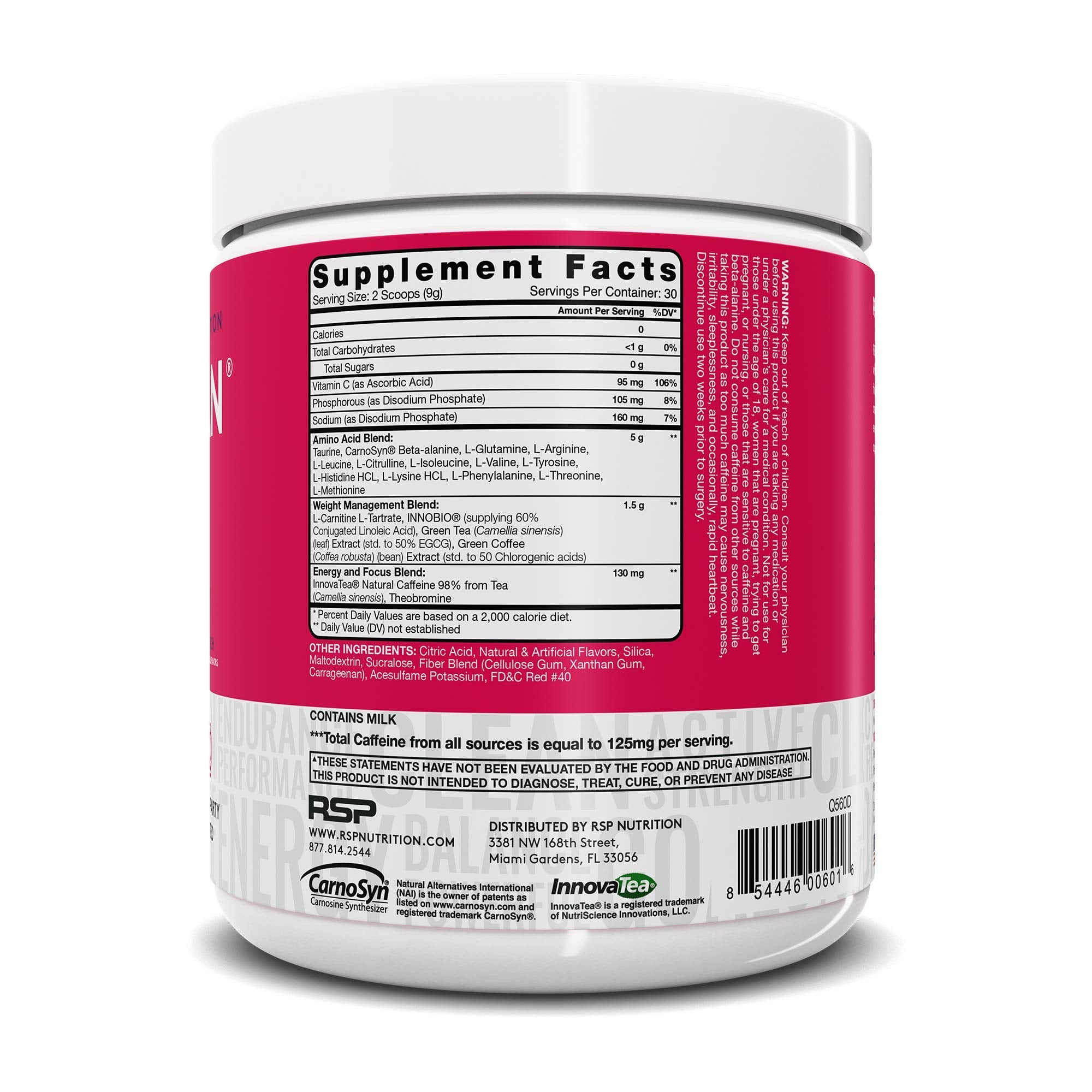 RSP NUTRITION AminoLean Pre Workout Energy (Fruit Punch 30 Servings) with AminoLean RSP NUTRITION uk supplements