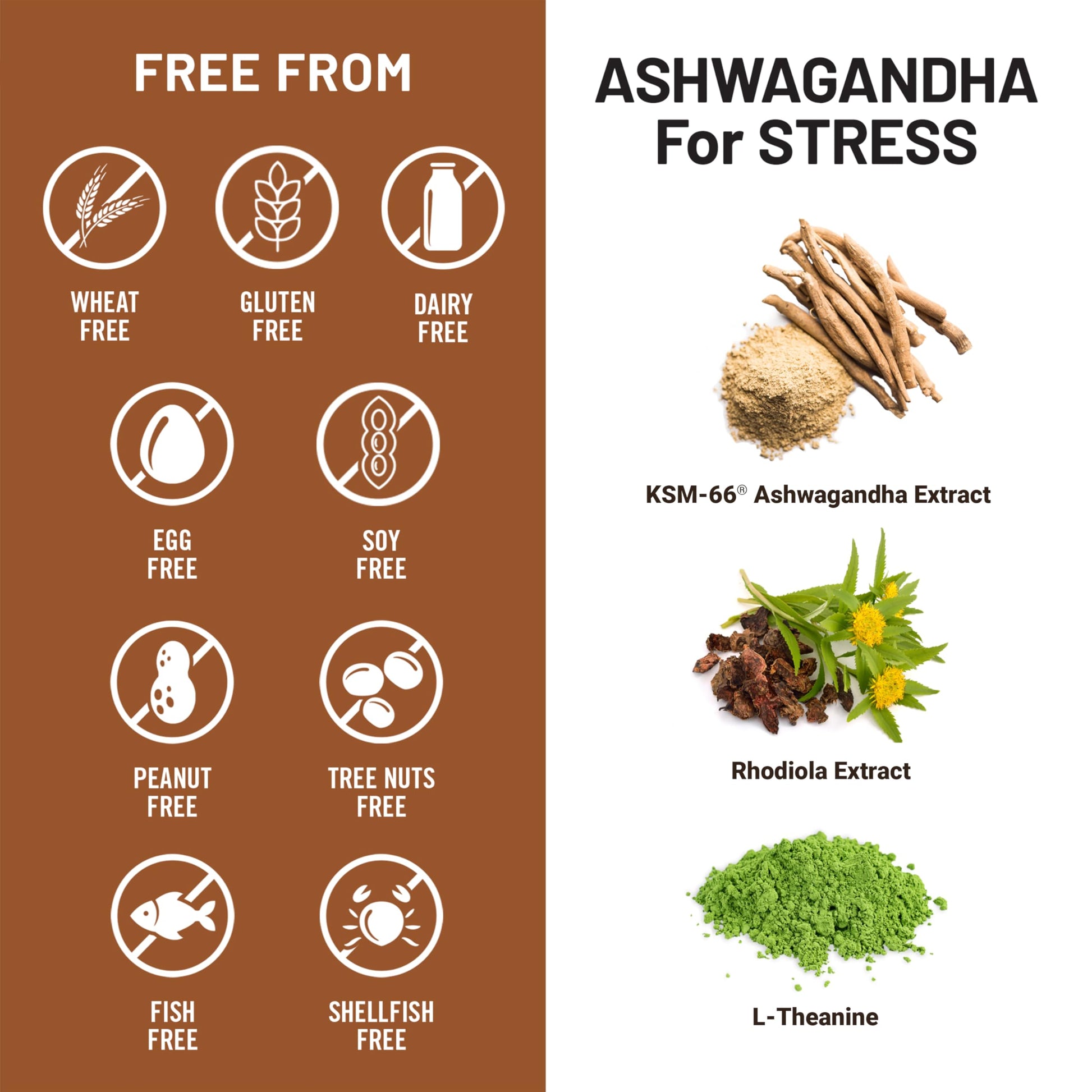 NatureWise Ashwagandha for Stress - With KSM-66 Extract, GABA, L-Theanine, Rhodiola Rosea - Herbal Mood & Sleep Support - Vegan, Non-GMO, Gluten-Free - 60 Capsules[1-Month Supply] NatureWise uk supplements