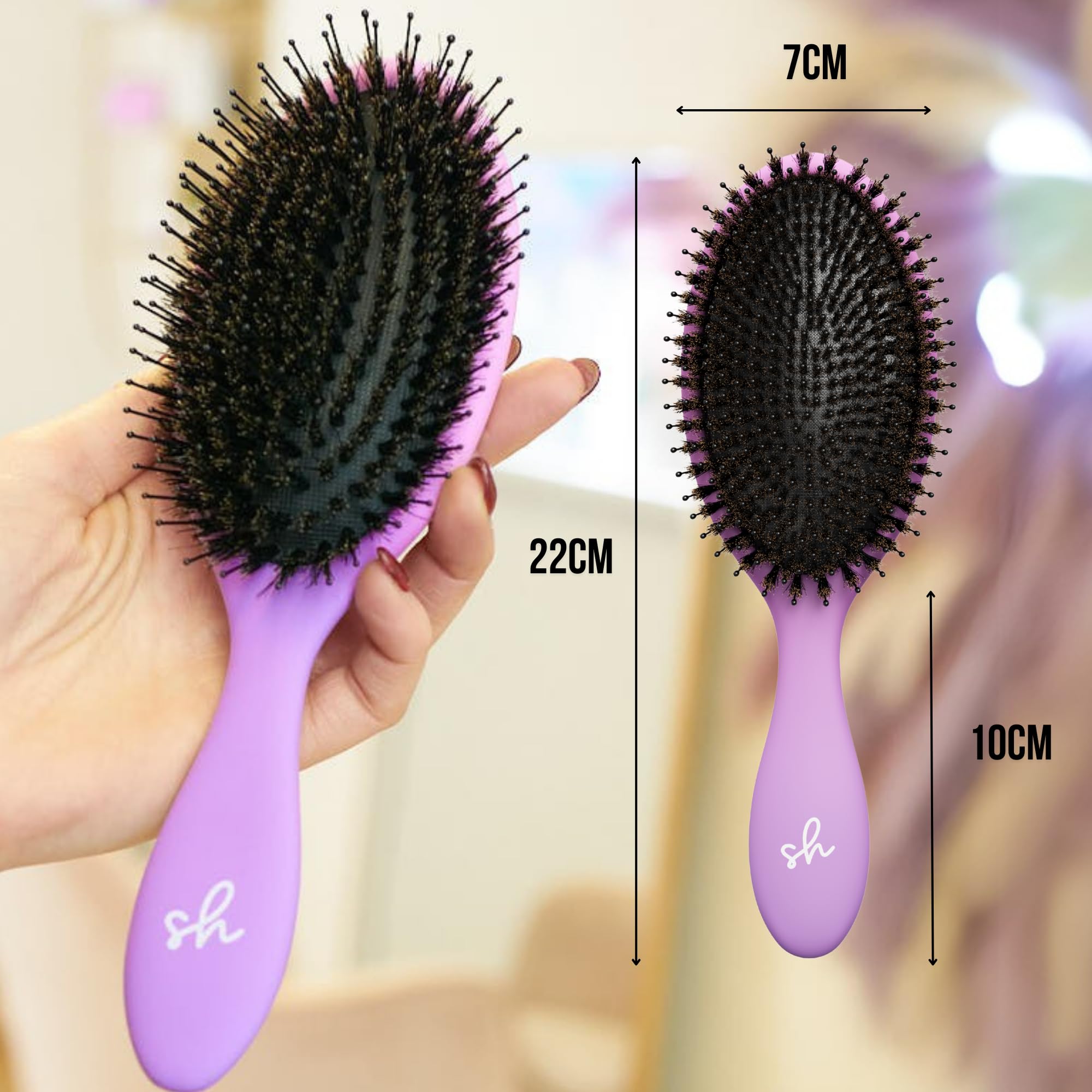 SimplyHair Ultimate Hair Extension Brush & Detangler Anti-Static, Dual Bristle Design, Soft Boar Bristle, Great for All Hair Types & Extensions - Pink & Purple Ombre Brush Ideal for Adults & Kids Simply Hair uk supplements