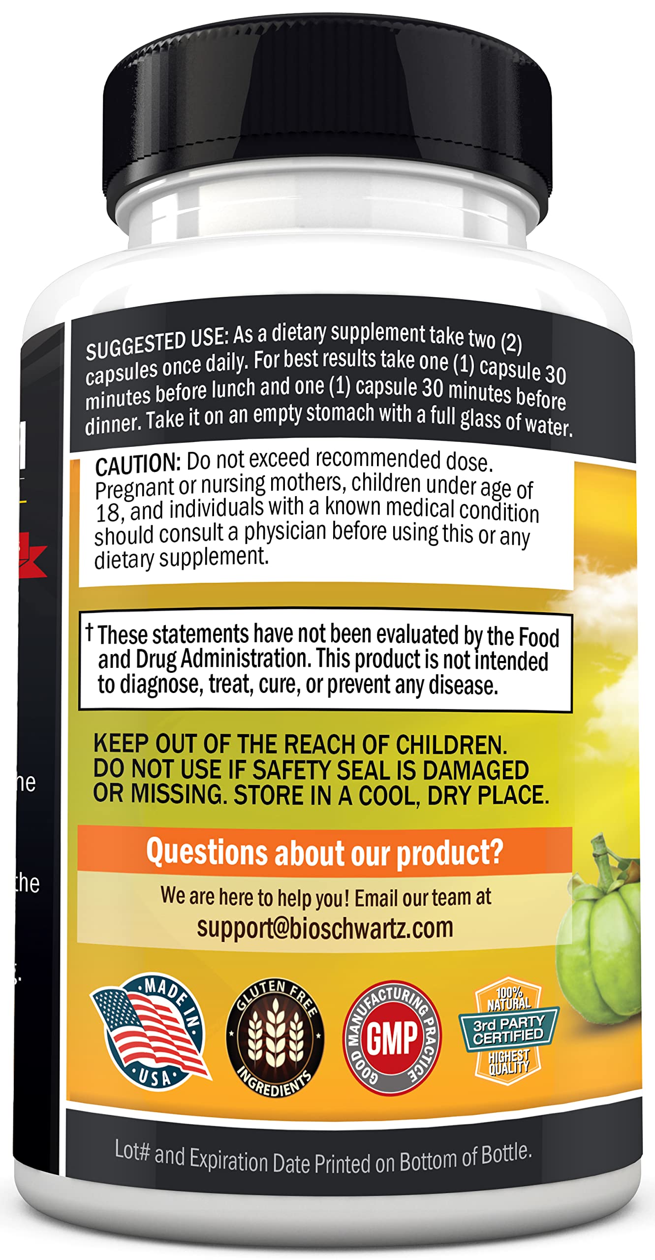 Garcinia Cambogia Weight Loss Pills - Maximum Strength Appetite Suppressant & Fat Burner BioSchwartz uk supplements