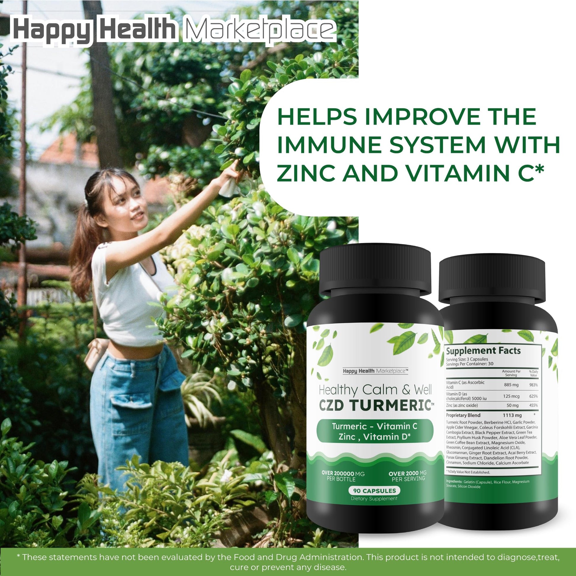 Healthy Calm & Well CDZ Gummies Capsules - Our Best CDZ Supplement Vitamin C D and Zinc - Turmeric Vitamin C D Zinc Magnesium - Our Best Calmwell Cdc Gummies Capsules Zinc Vitamin C Vitamin D Turmeric Happy Health Marketplace uk supplements