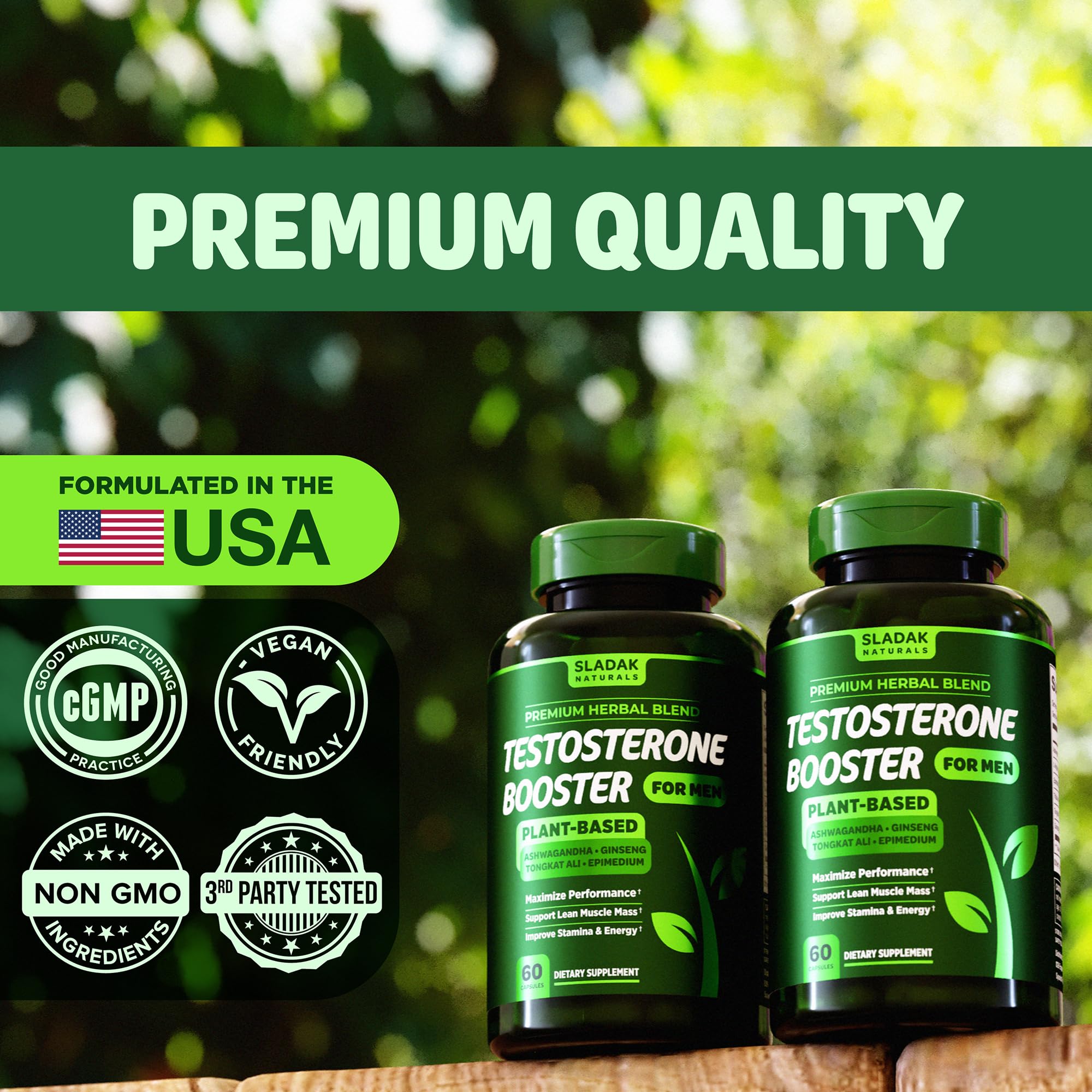 Testosterone Booster Supplement for Men - Male Enhancing Test Boost - Ashwagandha, L-Arginine, Tongkat Ali, Tribulus + More - Workout, Build Muscle, Strength, Energy & Performance - 2 Month Supply SLADAK NATURALS ㅤ uk supplements