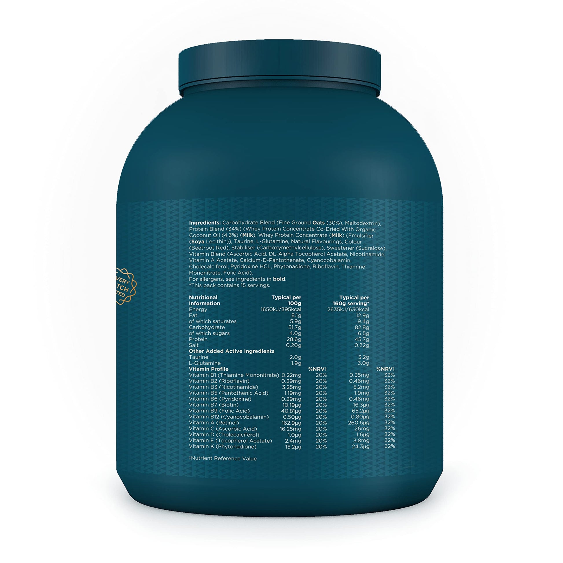 Kinetica OatGain Weight Gainer 600+ Calories & 47g Protein per Serving, 2.4 kg Kinetica uk supplements