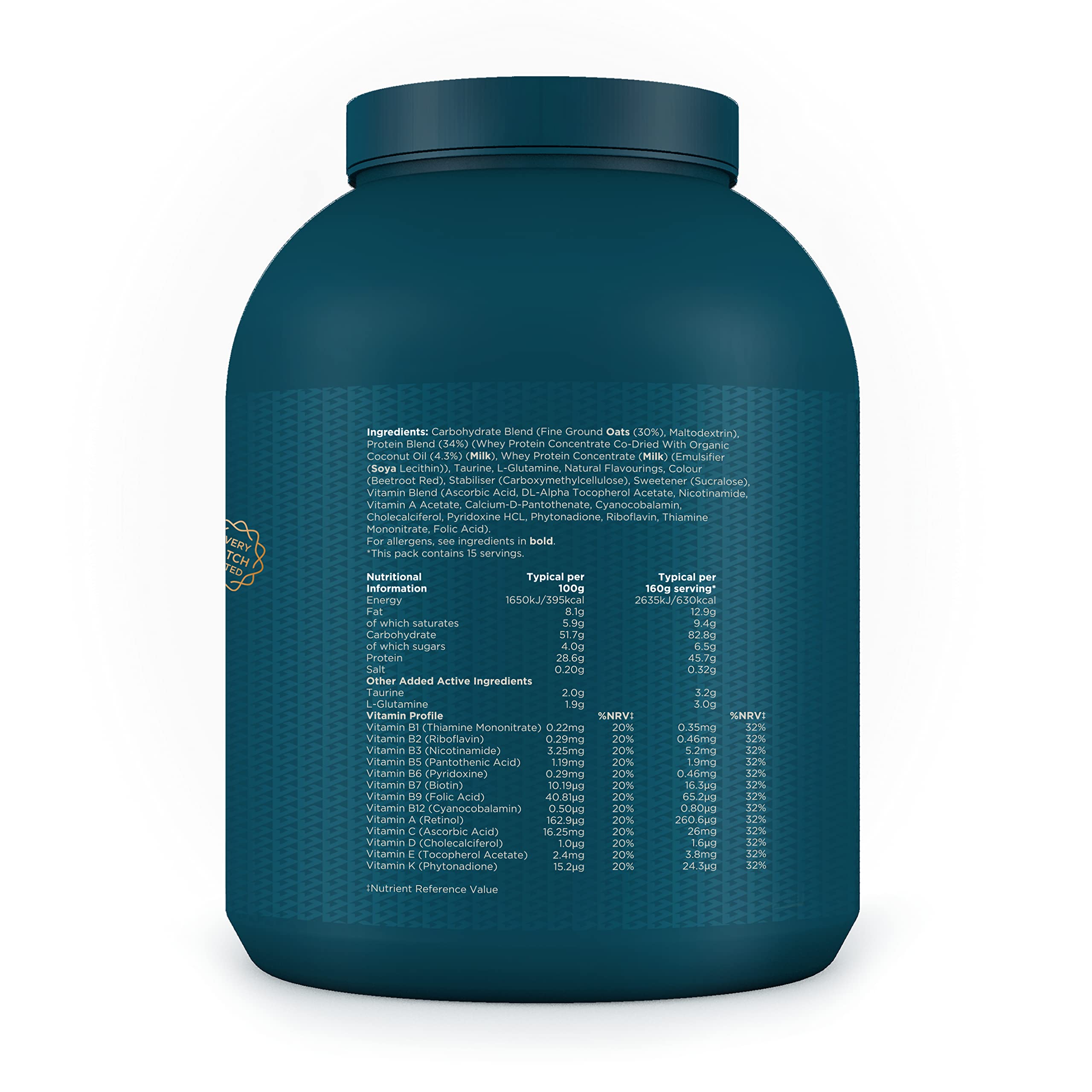 Kinetica OatGain Weight Gainer 600+ Calories & 47g Protein per Serving, 2.4 kg Kinetica uk supplements