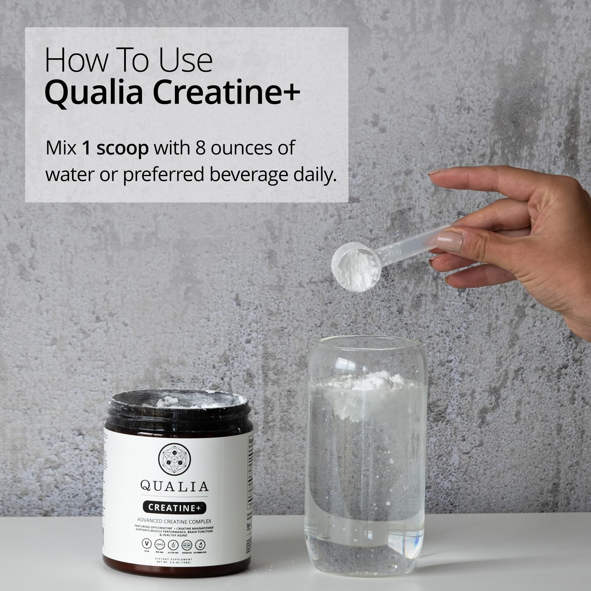 Qualia Creatine | Advanced Creatine Complex | 2 Sources + Magnesium | Optimized Absorption | Muscle Performance, Brain Function, & Healthy Aging (30 Servings) QUALIA LIFE SCIENCES uk supplements