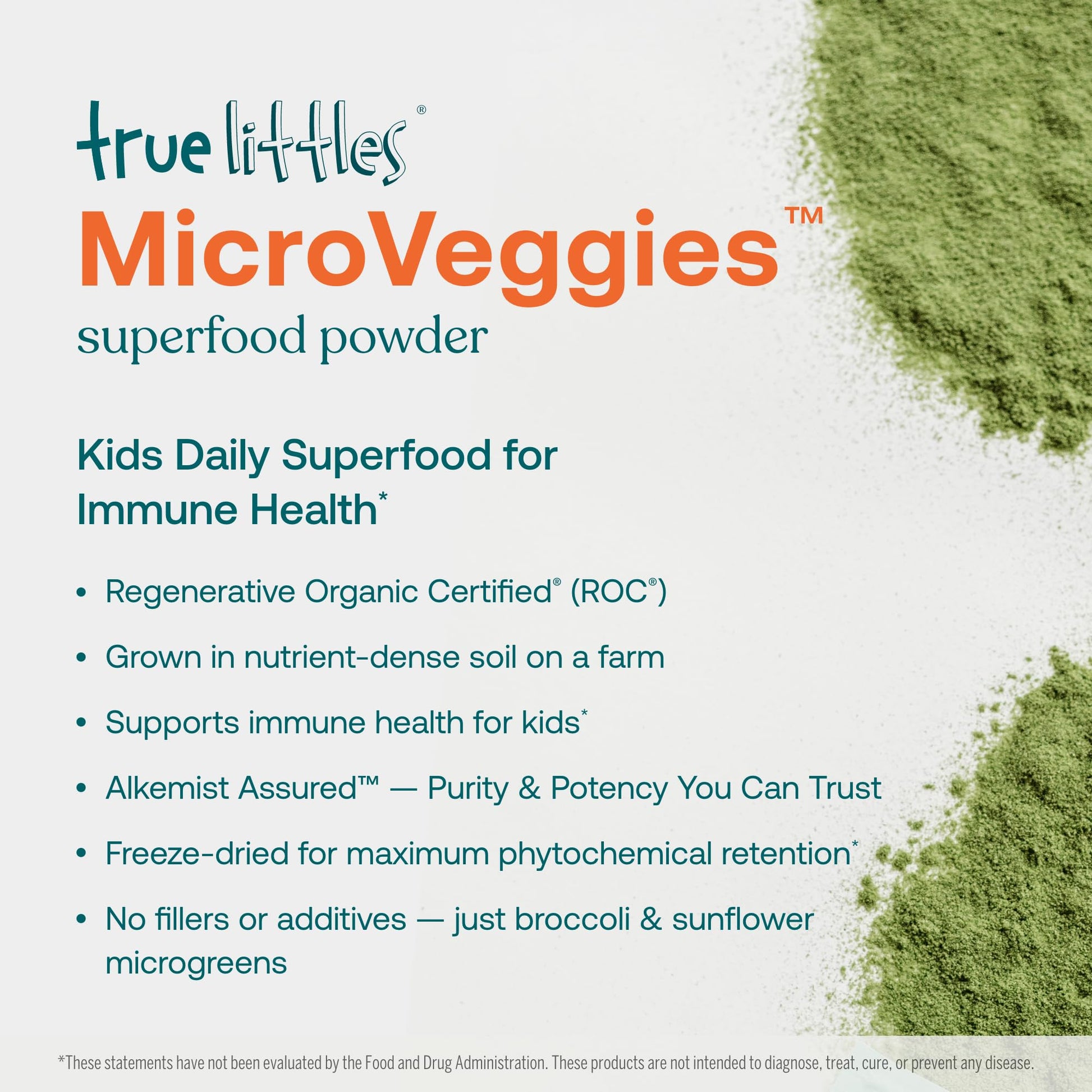 True Grace True Littles MicroVeggies - 0.4 oz - Kids Daily Superfood Powder for Immune Health - Gluten & Soy Free, Vegan, Regenerative Organic Certified - 30 Servings True Grace uk supplements