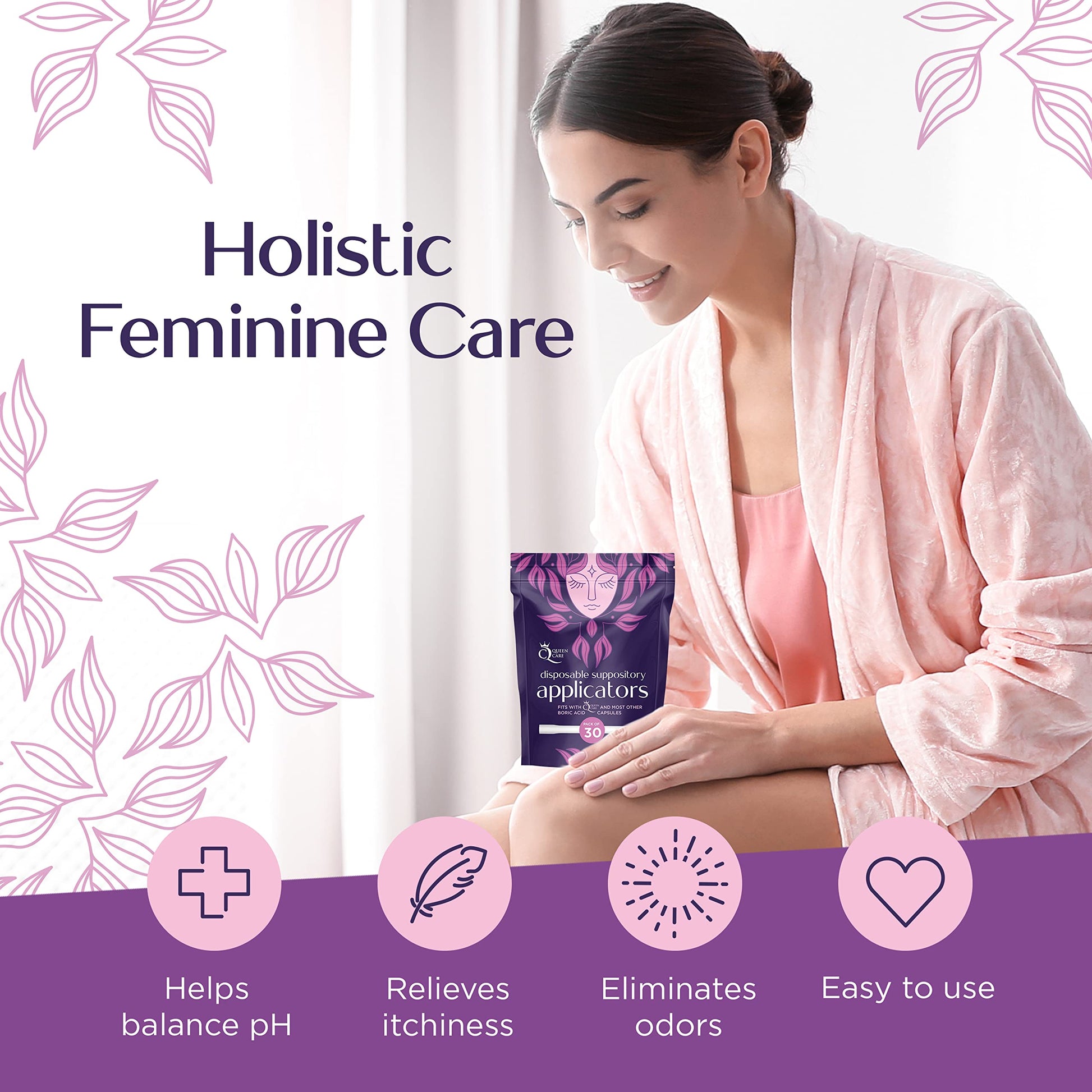 Queen Care - Boric Acid Suppositories & Applicators, Complete Feminine Care, PH Balance for Women Queen Care uk supplements