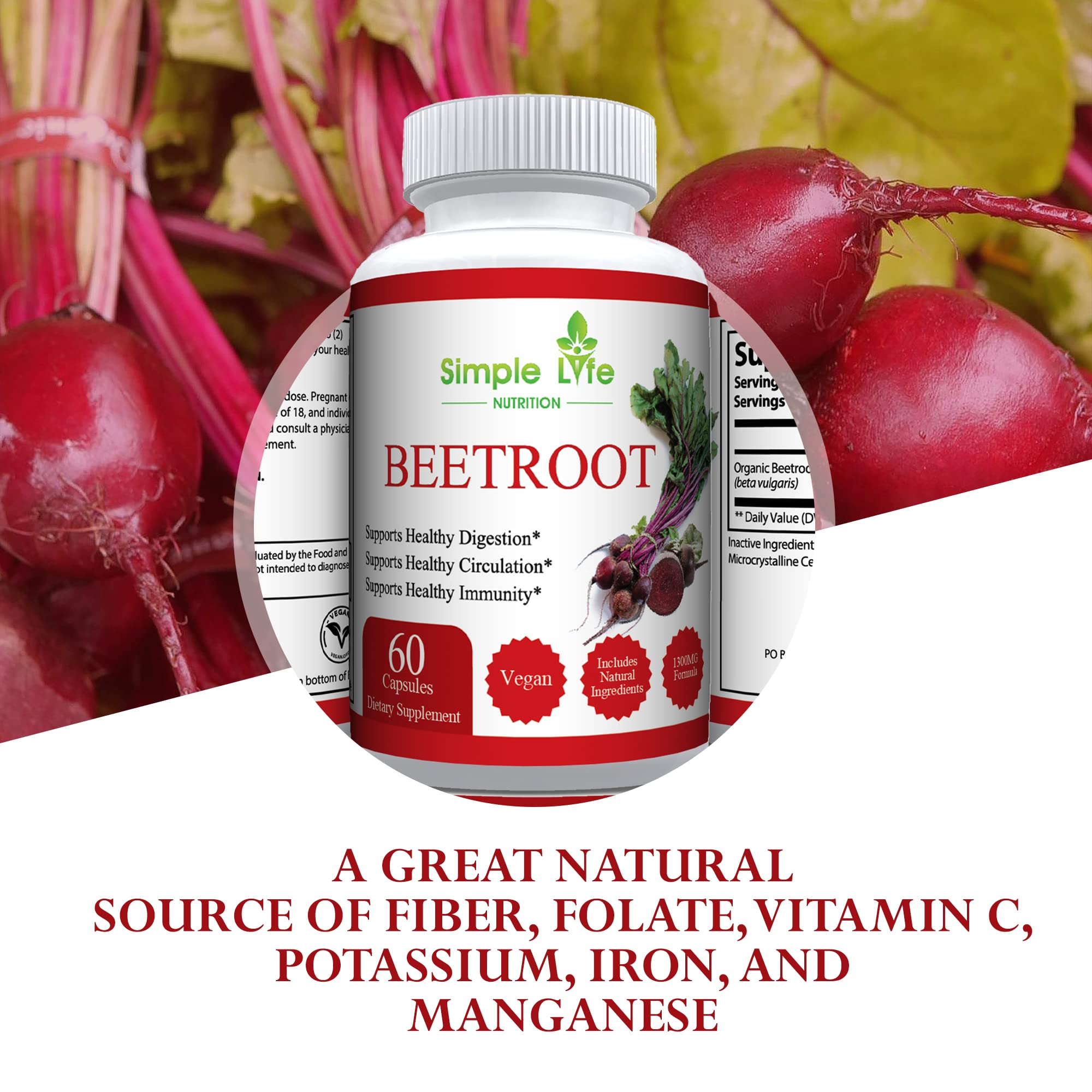 Simple Life Nutrition Organic Beet Root Powder Capsules - Nitric Oxide Booster for Men Simple Life Nutrition uk supplements