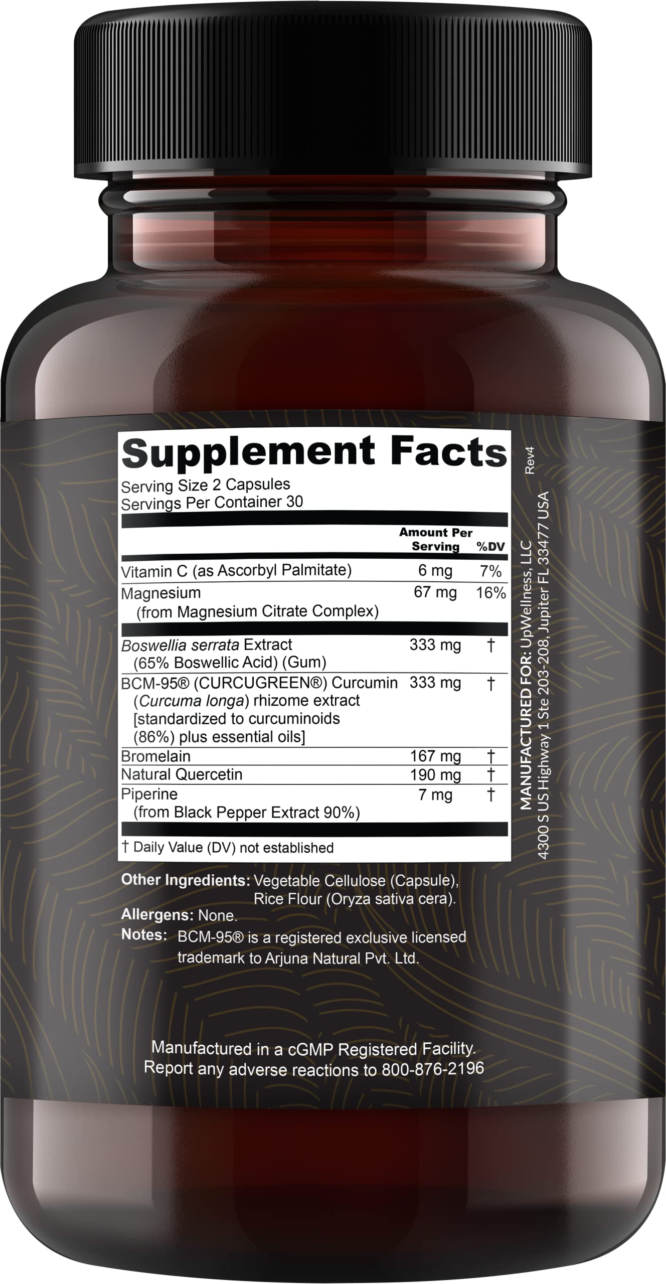 UpWellness Golden Revive + Joint Support with Quercetin, Magnesium, and Turmeric UpWellness Nutrient-Rich Living uk supplements