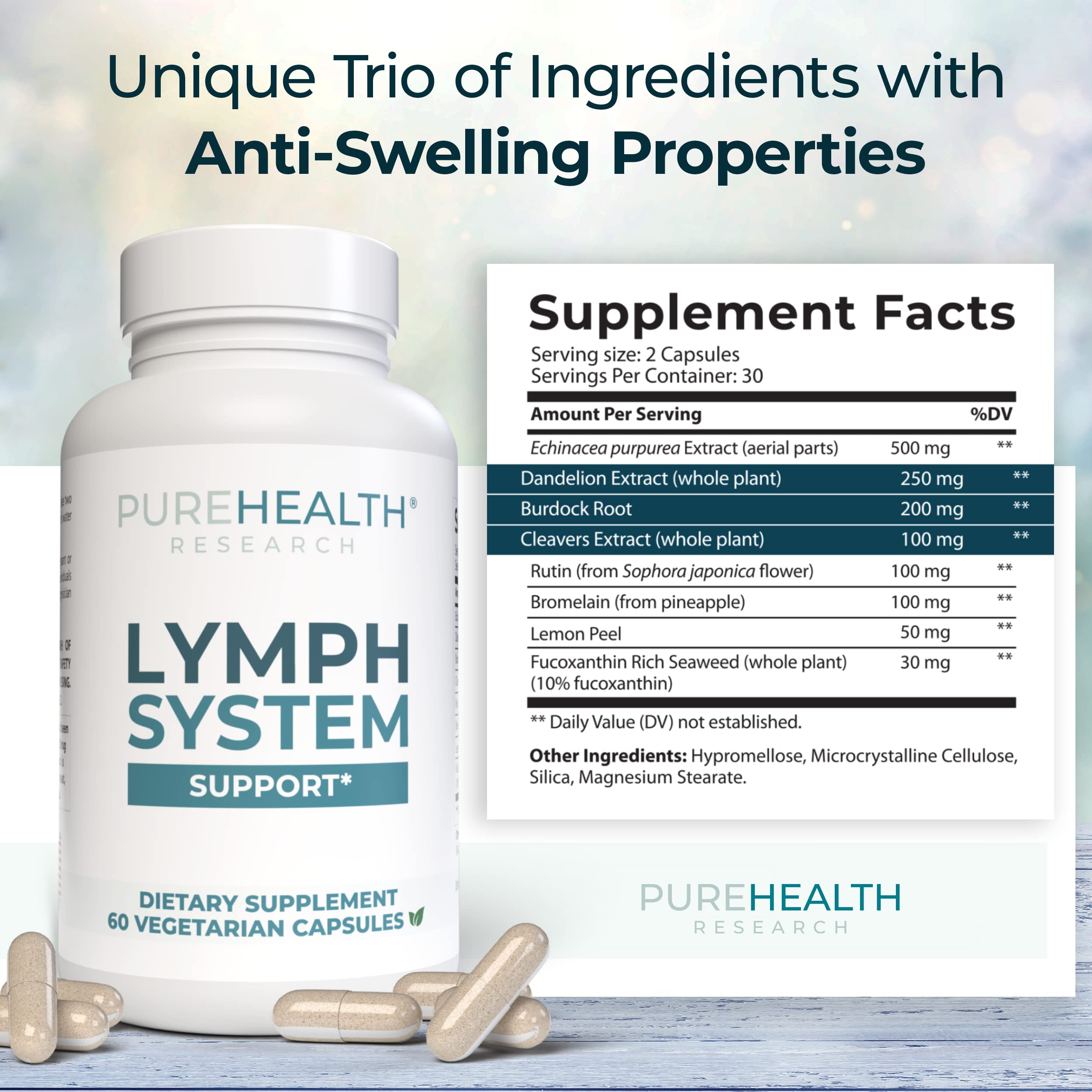 PUREHEALTH RESEARCH Lymph System Support Supplement - Lymphatic Drainage Supplement PUREHEALTH RESEARCH uk supplements