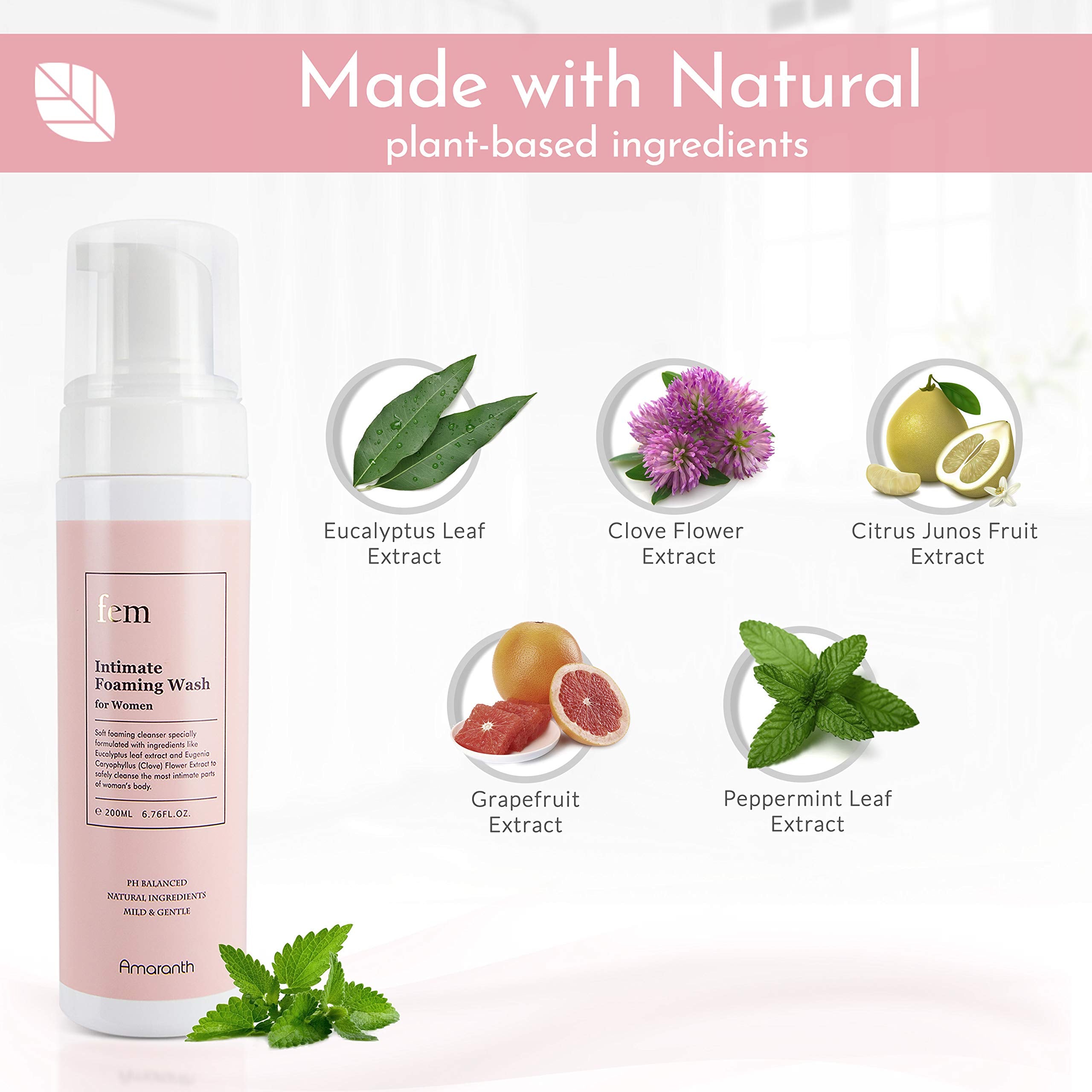 fem pH Balance Intimate Wash for Women, Feminine Wash for Sensitive Skin, Gentle Cleanser Amaranth uk supplements