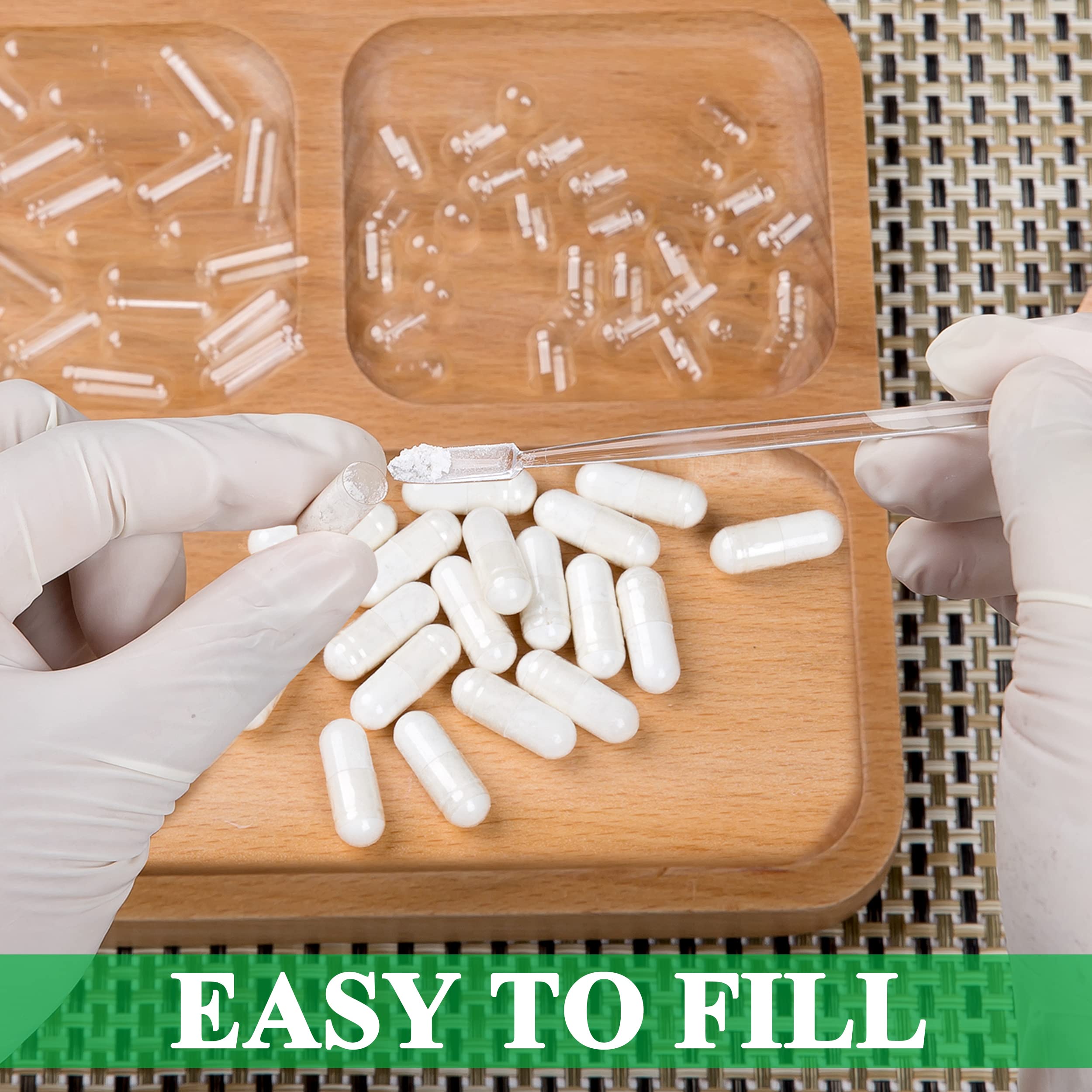 wananfu Size 0 Empty Capsules Vegetarian (100 Count) Bundle with Micro Lab Spoon, Clear Fillable Veggie Pill Capsules Size 0 for Making Your Own Supplements wananfu uk supplements