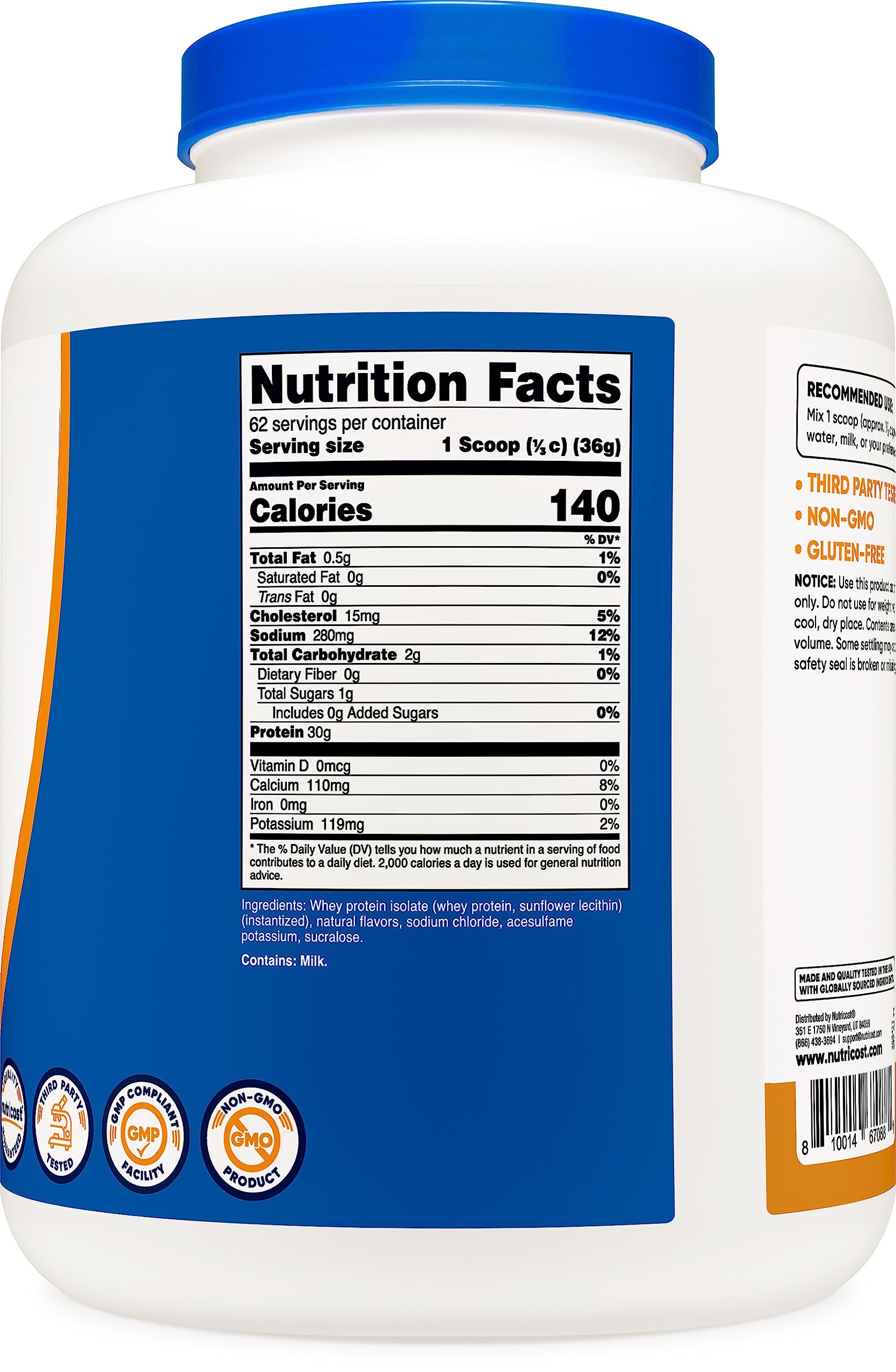 Nutricost Whey Protein Isolate (Salted Caramel, 5LBS) Nutricost uk supplements