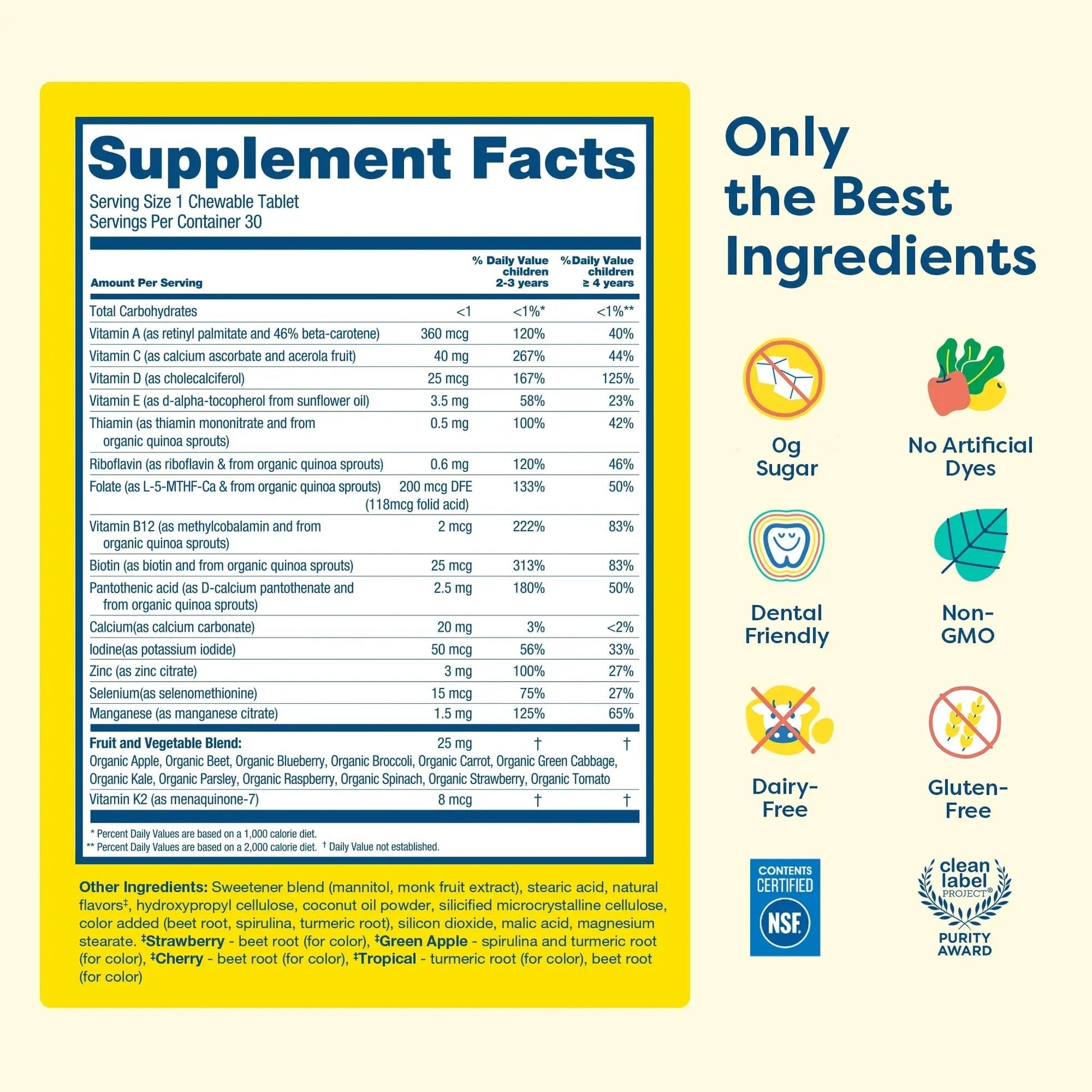 HIYA Kids Multivitamin Tablets – 15+ Essential Vitamins & Minerals with Fruits & Veggies for Ages 2+, Supports Growth HIYA uk supplements