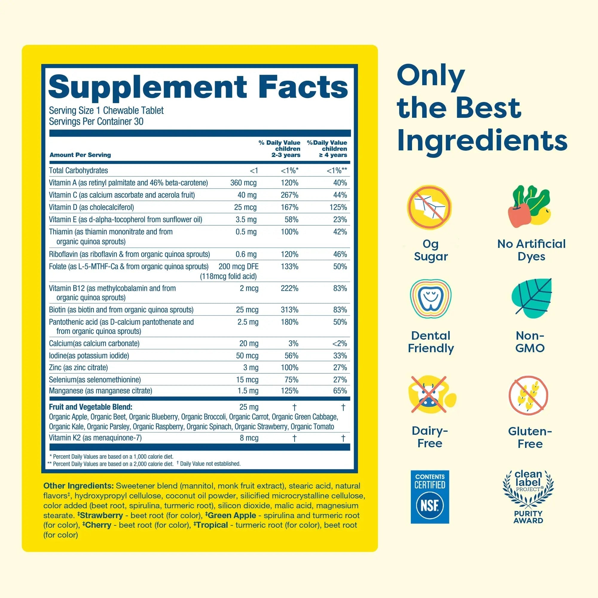 HIYA Kids Multivitamin Tablets – 15+ Essential Vitamins & Minerals with Fruits & Veggies for Ages 2+, Supports Growth HIYA uk supplements