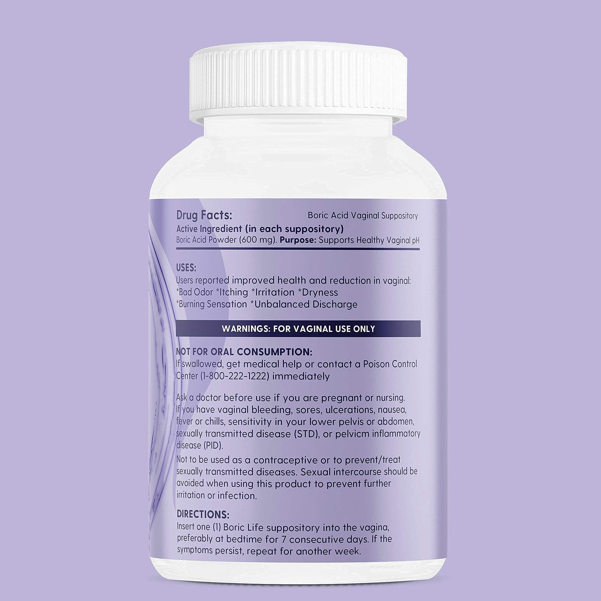 Peachlife Boric Acid Suppositories in Vegetable Capsules - USA Made - Vaginal pH Peachlife uk supplements