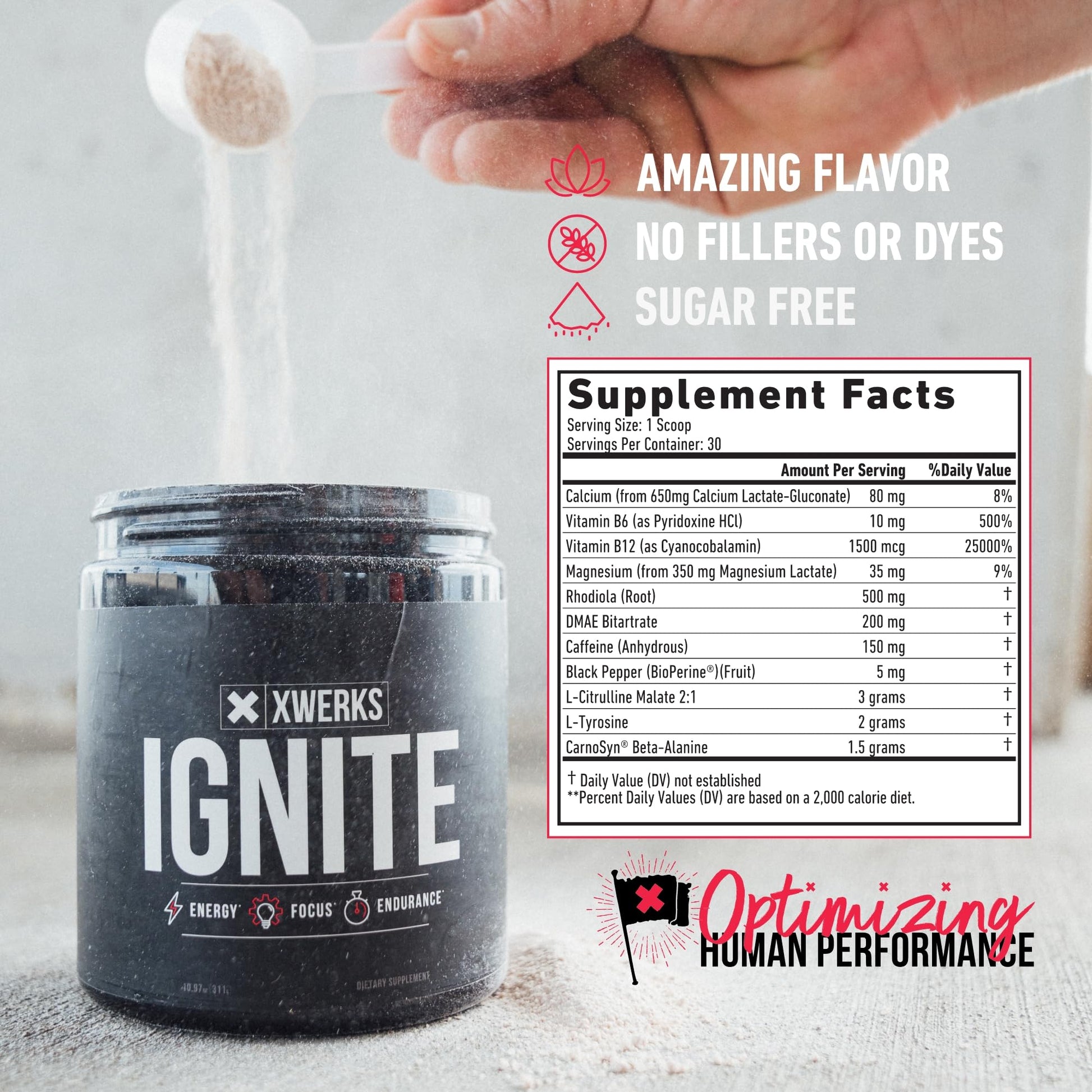 Xwerks Ignite Blue Razz Pre Workout Powder - Best Natural Keto Pre-Workout for Women Xwerks uk supplements