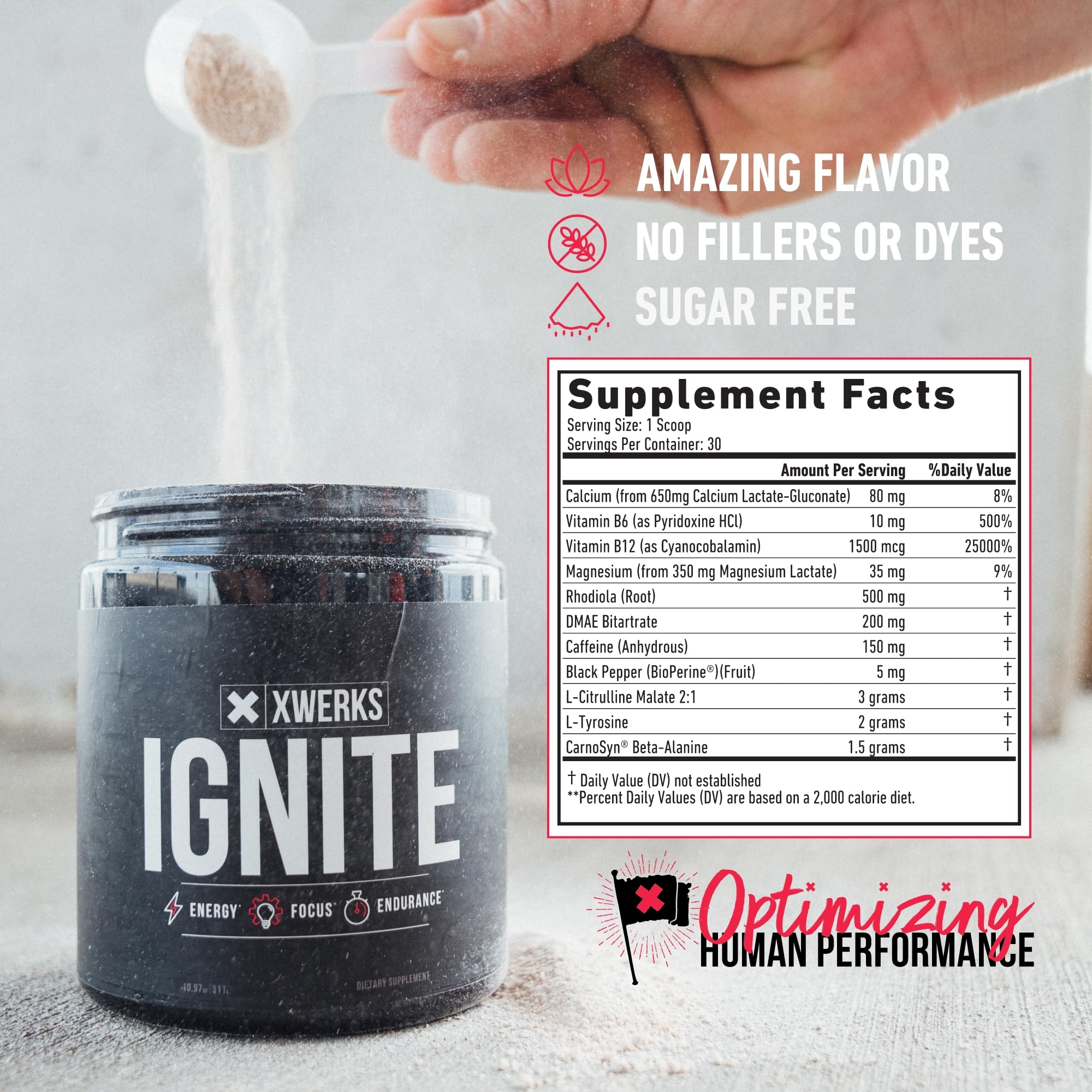 Xwerks Ignite Blue Razz Pre Workout Powder - Best Natural Keto Pre-Workout for Women Xwerks uk supplements
