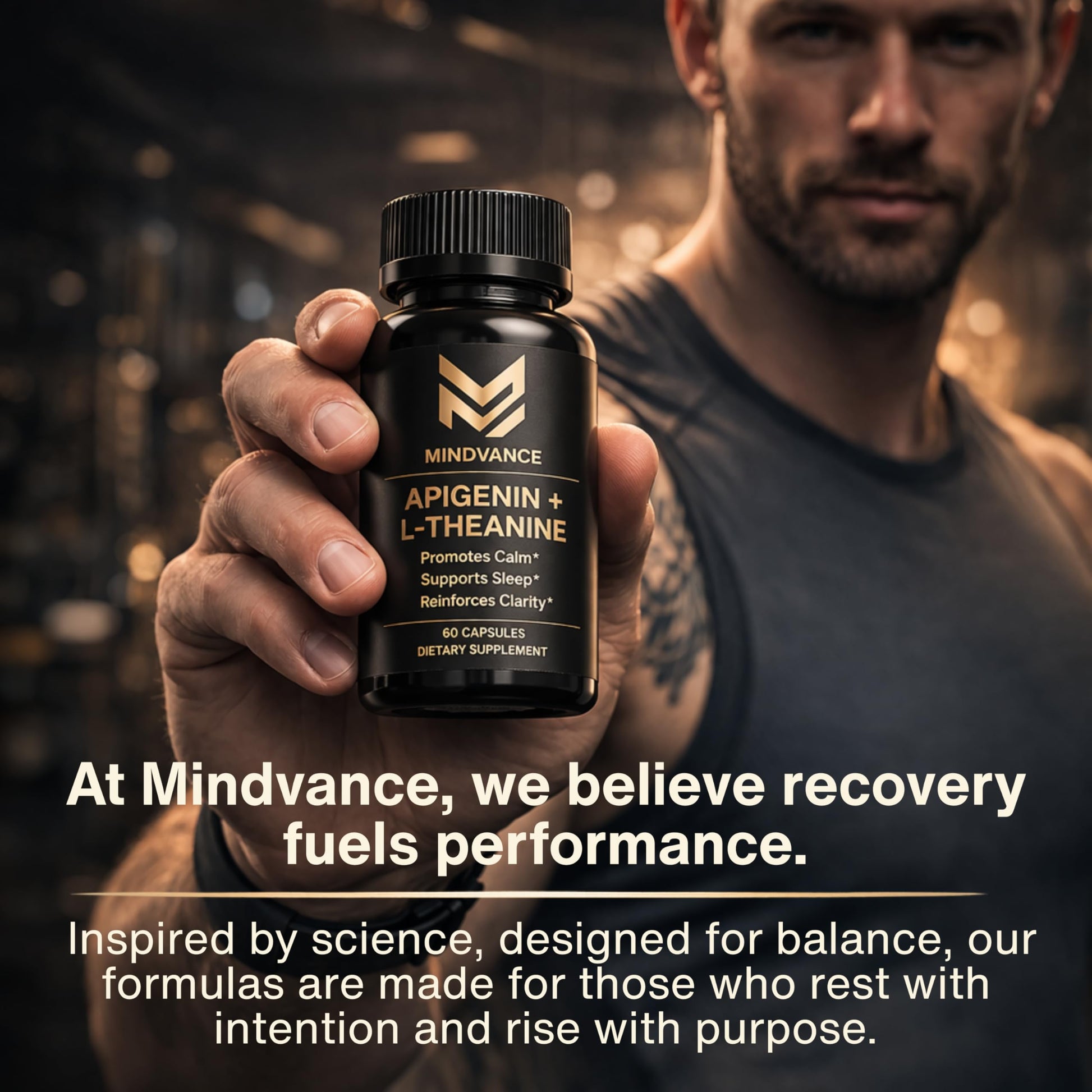 Mindvance Apigenin 100mg with L-Theanine 200mg Supplement Capsules for Sleep Support, Relaxation, Clarity & Calm | Melatonin Free | 60 Vegan Capsules Mindvance uk supplements