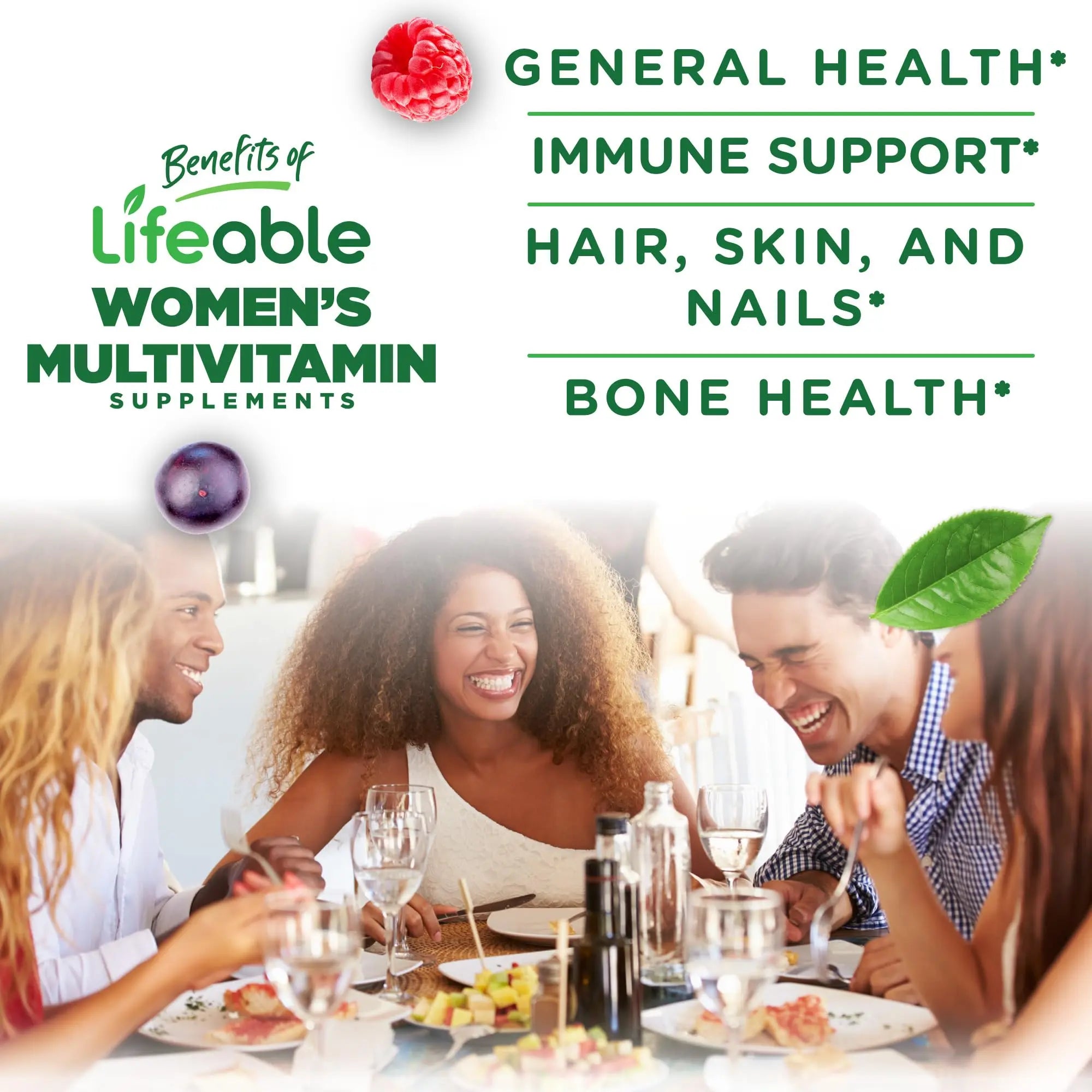 Lifeable Womens Multivitamin Gummy | with Vitamin A, C, D, E, Niacin, B6, Folate, B12, Biotin, Pantothenic Acid, Iodine, Zinc | Lifeable uk supplements