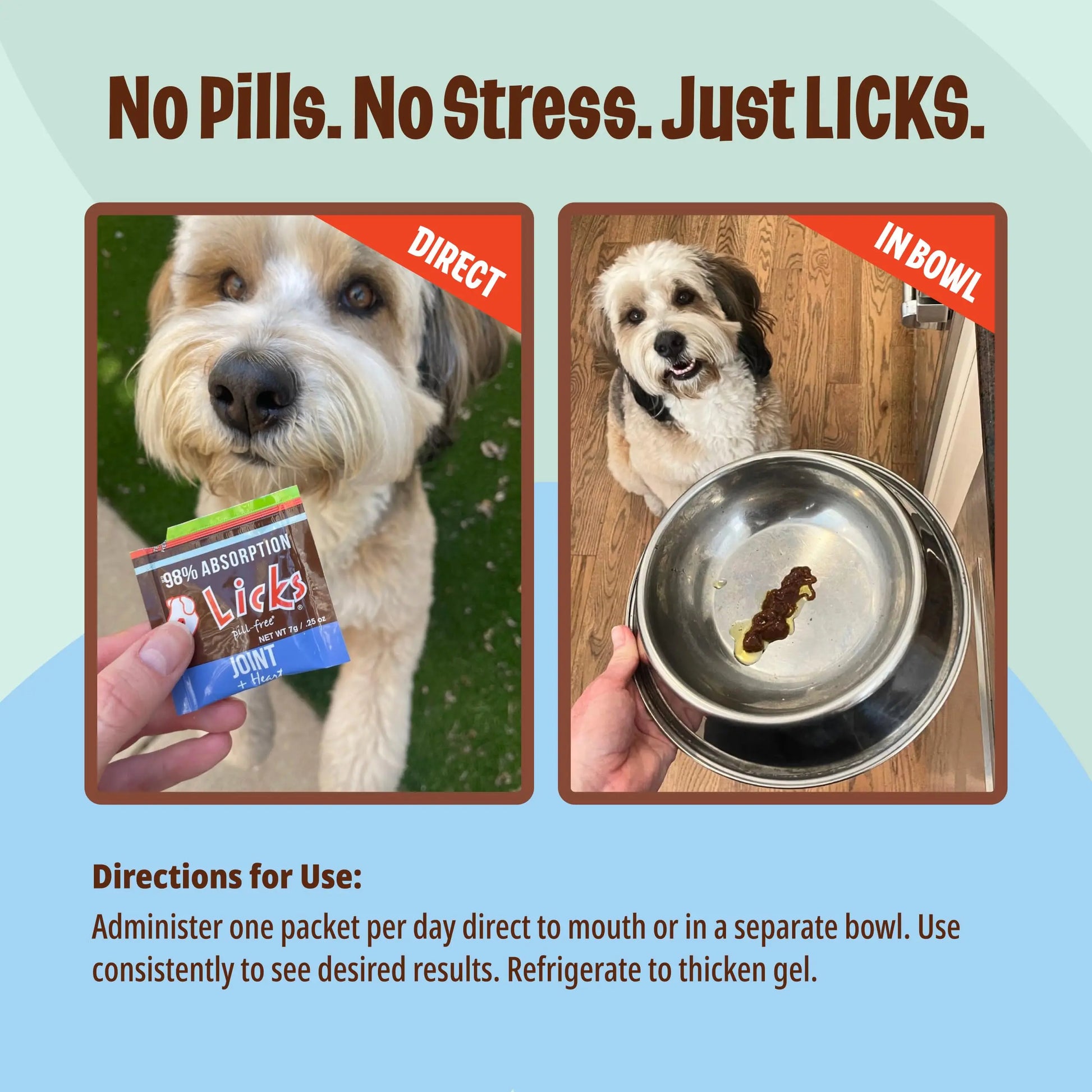 Licks Pill-Free Dog Joint and Heart - Glucosamine & Omega 3 Fish Oil Supplement for Dogs - Inflammation Supplements for Joint Support - Gel Packets - 30 Use Licks Pill Free uk supplements
