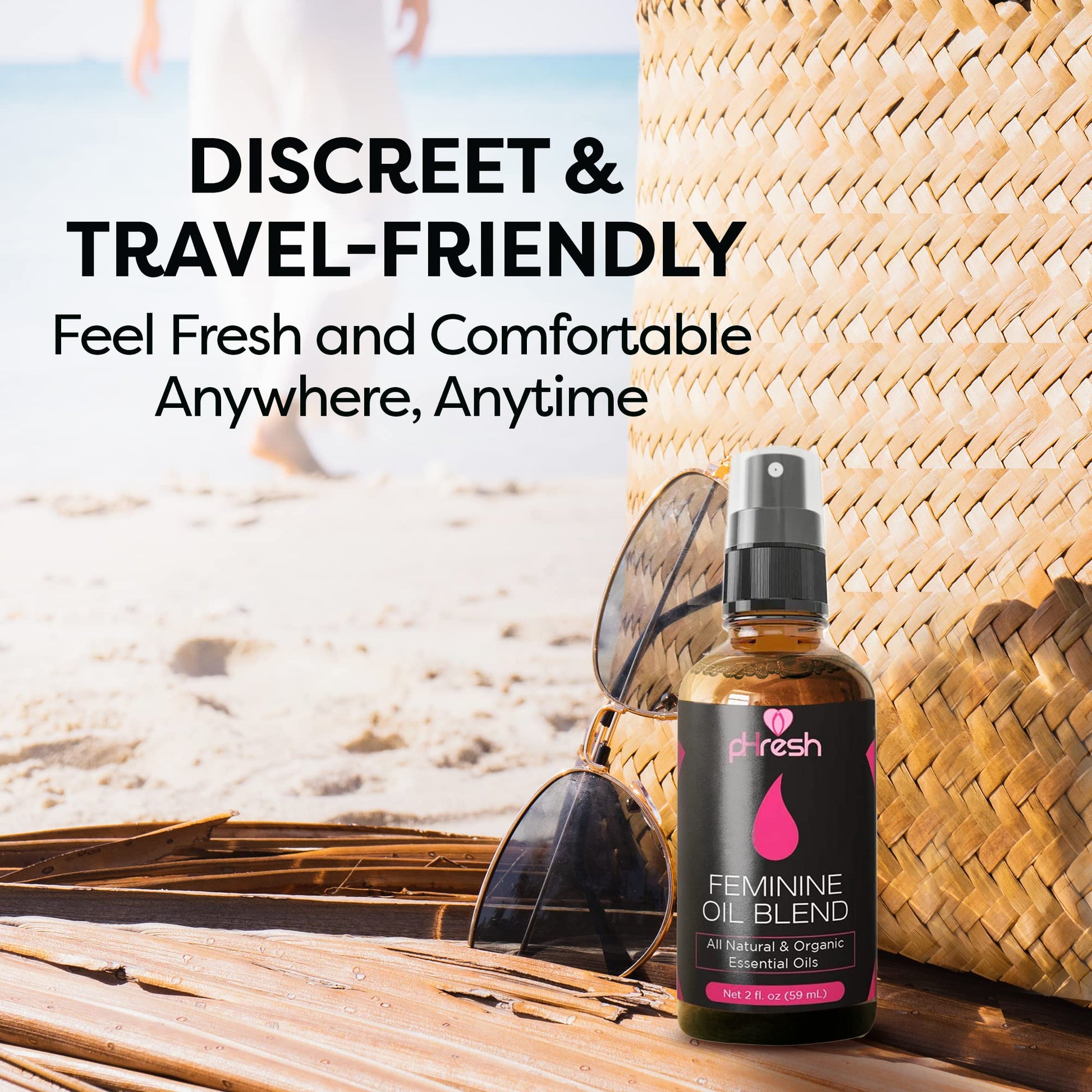 pHresh Feminine Spray - 100% All Natural Yoni Oil for Women - with Tea Tree, Lemongrass, Orange Essential Oils ACE NUTRITION uk supplements