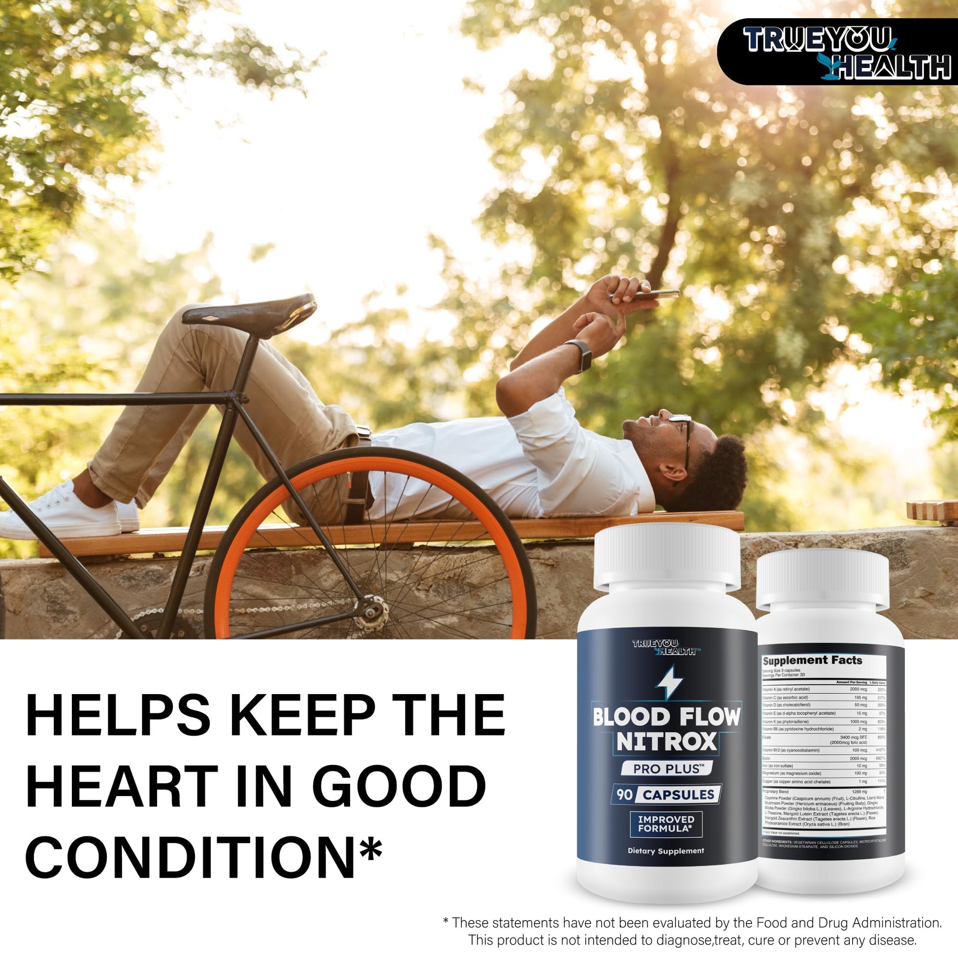 Blood Flow Nitrox Pro Plus - Improved Formula - Our Best Blood Circulation Supplements For Men - Vasodialators - Increase Blood Flow Care Blood Circulation Supplement Blood Flow Supplement For Men True You Health uk supplements