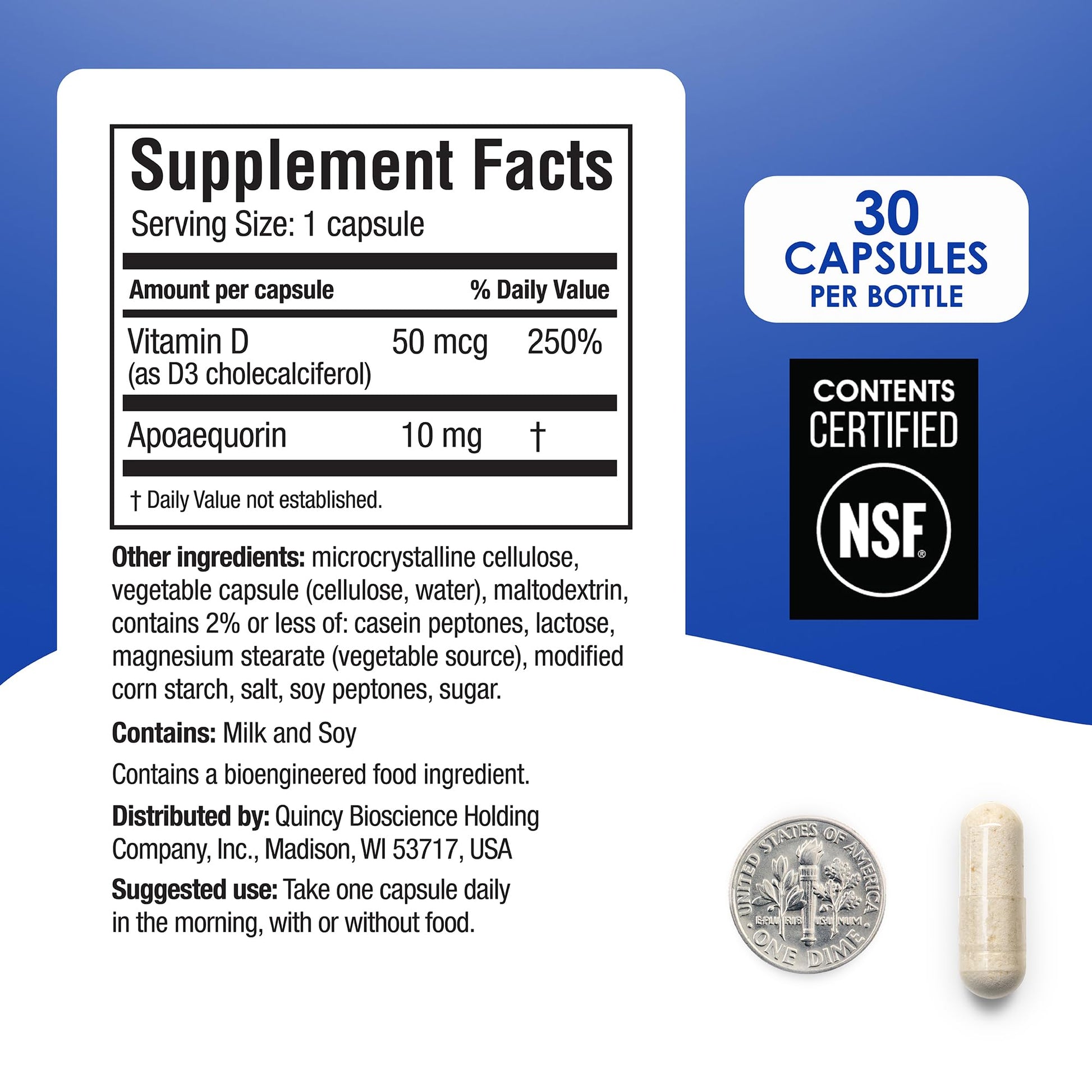 Prevagen Regular Strength - 30 Capsules (1 Month Supply) | Formulated for Your Brain | 10mg of Apoaequorin Plus Vitamin D3 Prevagen uk supplements