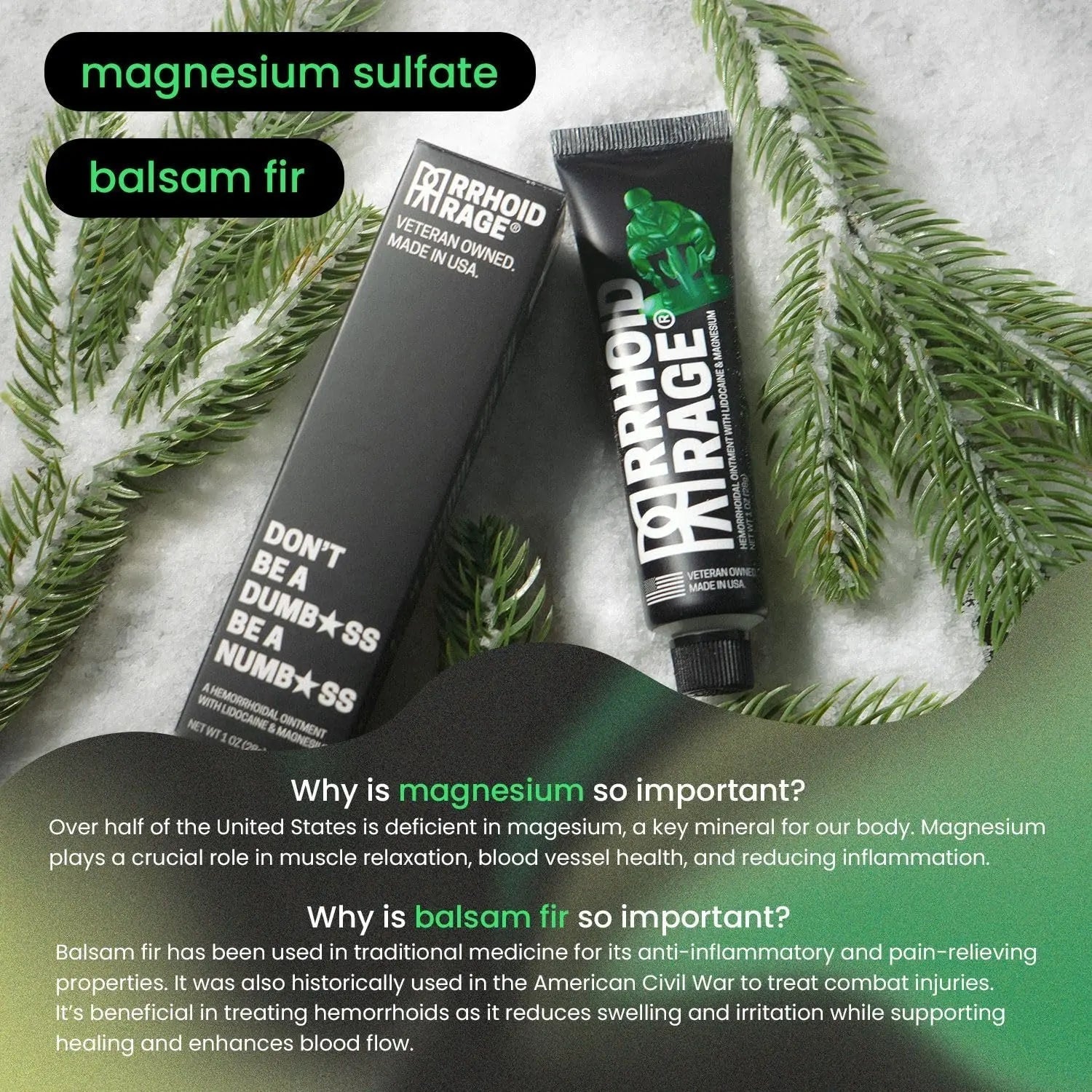 Hemorrhoid Ointment - Fissure and Hemorrhoid Treatment with Lidocaine, Aloe Extract, Magnesium Sulfate, Balsam Fir, Fast Acting Hemorrhoid Cream for Itching, Swelling and Maximum Pain Relief (1-Pack) Rrhoid Rage uk supplements