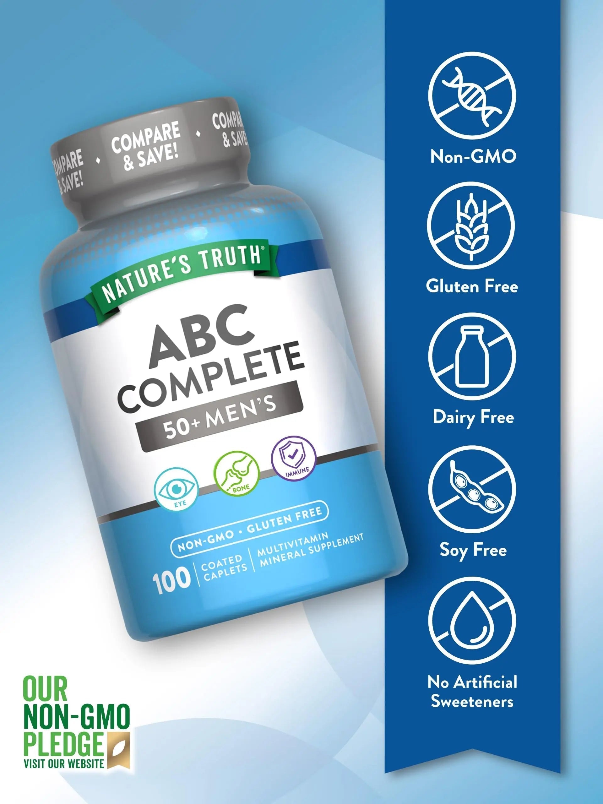 Nature's Truth Men's 50+ Multivitamin | with Vitamins A, C, E, B6 & B12 | 100 Count | Non-GMO & Gluten Free Nature's Truth uk supplements
