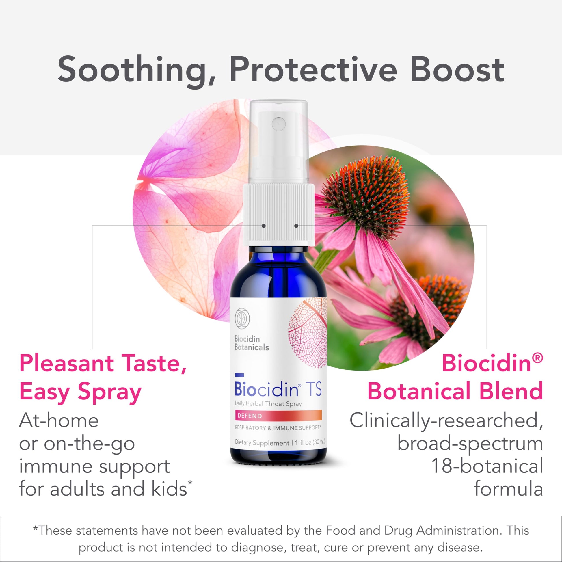 Biocidin Throat Spray - Throat Numbing Spray for Immune Support with Biocidin Blend - Clinically Researched, Fast-Acting for Seasonal Aid or Travel - Support Upper Respiratory Tract (1 fl oz) Bio-Botanical Research uk supplements