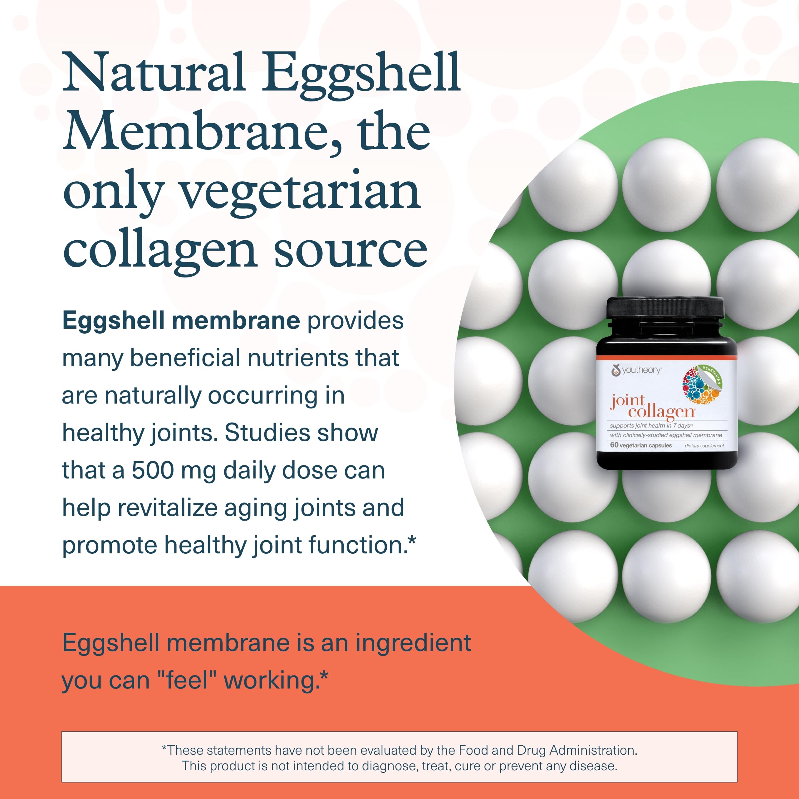 Youtheory Joint Collagen - Vegetarian Collagen Supplement with NEM Eggshell Membrane & Boswellia Extract - Dairy, Soy & Gluten Free - 60 Vegetarian Capsules Youtheory uk supplements