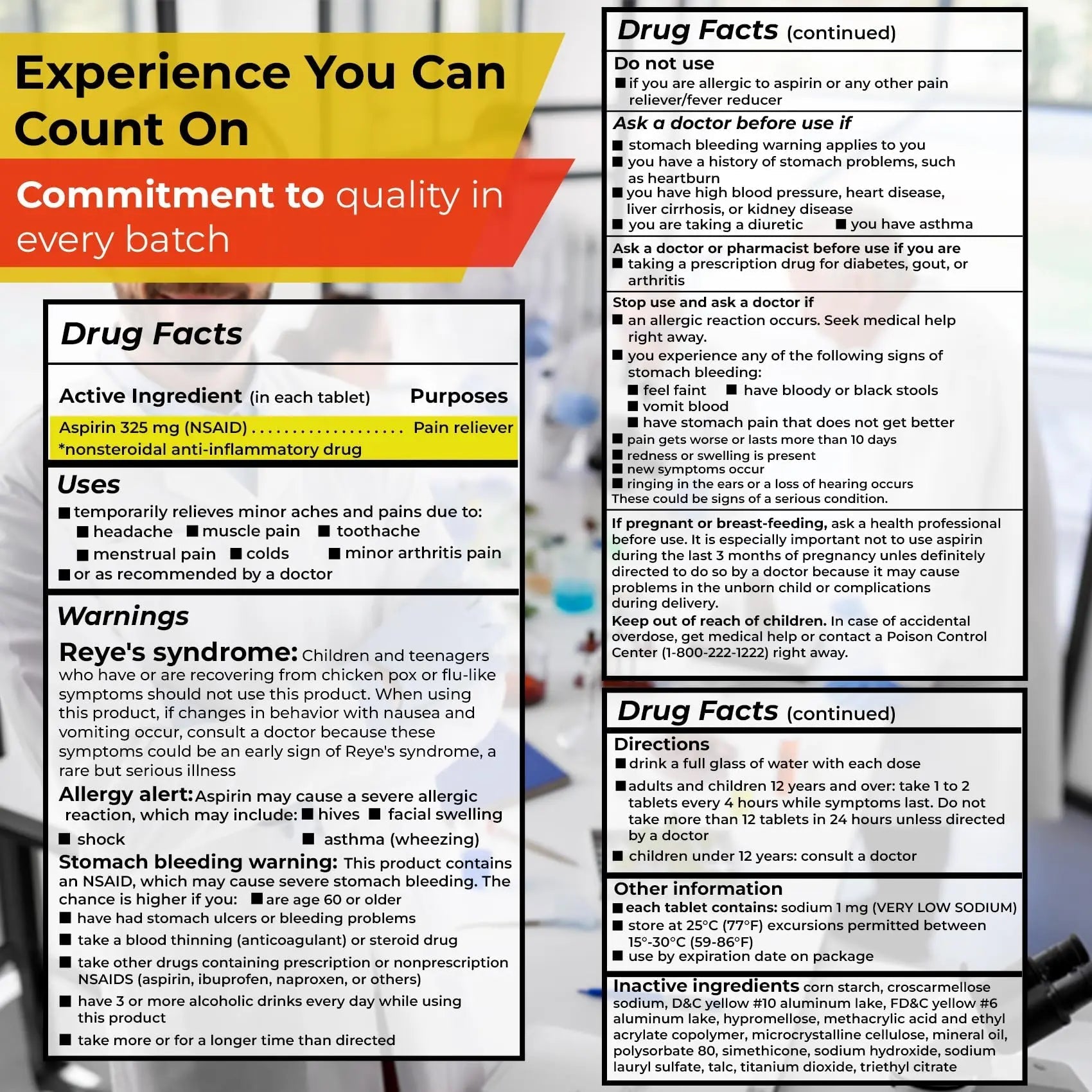 TIME-Cap Labs 1000 Regular Strength Aspirin 325mg – Delayed Release Enteric Coated Tablets for Minor Aches and Pains, NSAID Pain Reliever & Fever Reducer for Adults and Children 12 Years and Older TIME-CAP LABS, INC. uk supplements