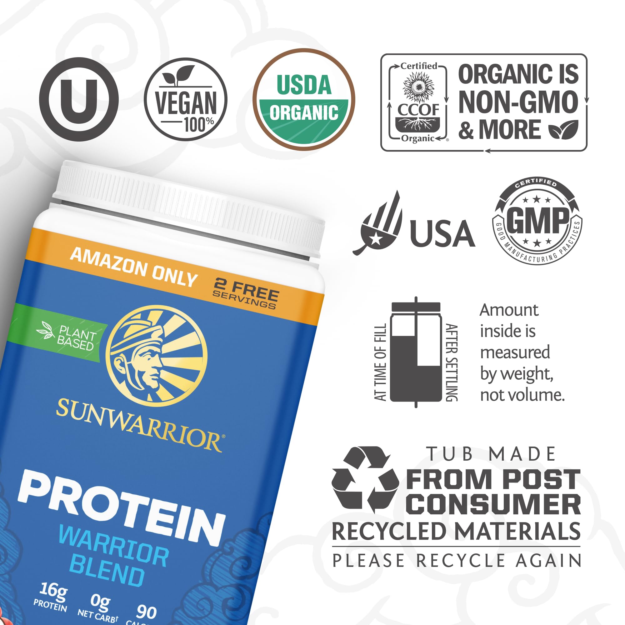 Vegan Protein Powder Plant-based Protein Powder USDA Organic | BCAA Amino Acids Sunwarrior uk supplements