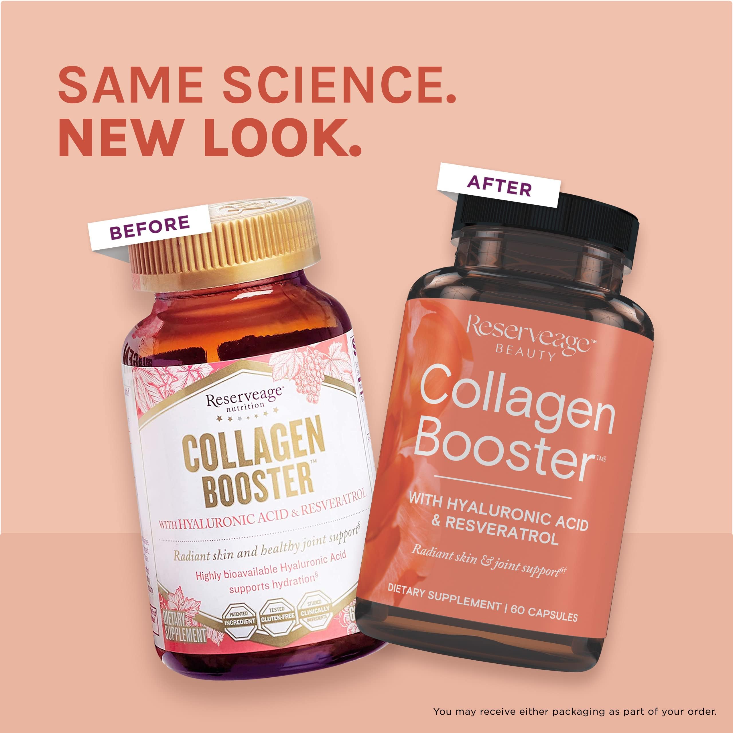 Reserveage Ultra Collagen Booster & Keratin Hair Booster - Features Dermaval, Biotin & Resveratrol - Support Hair & Skin - 60 Ultra Collagen Capsules, 60 Keratin Capsules Reserveage Nutrition uk supplements