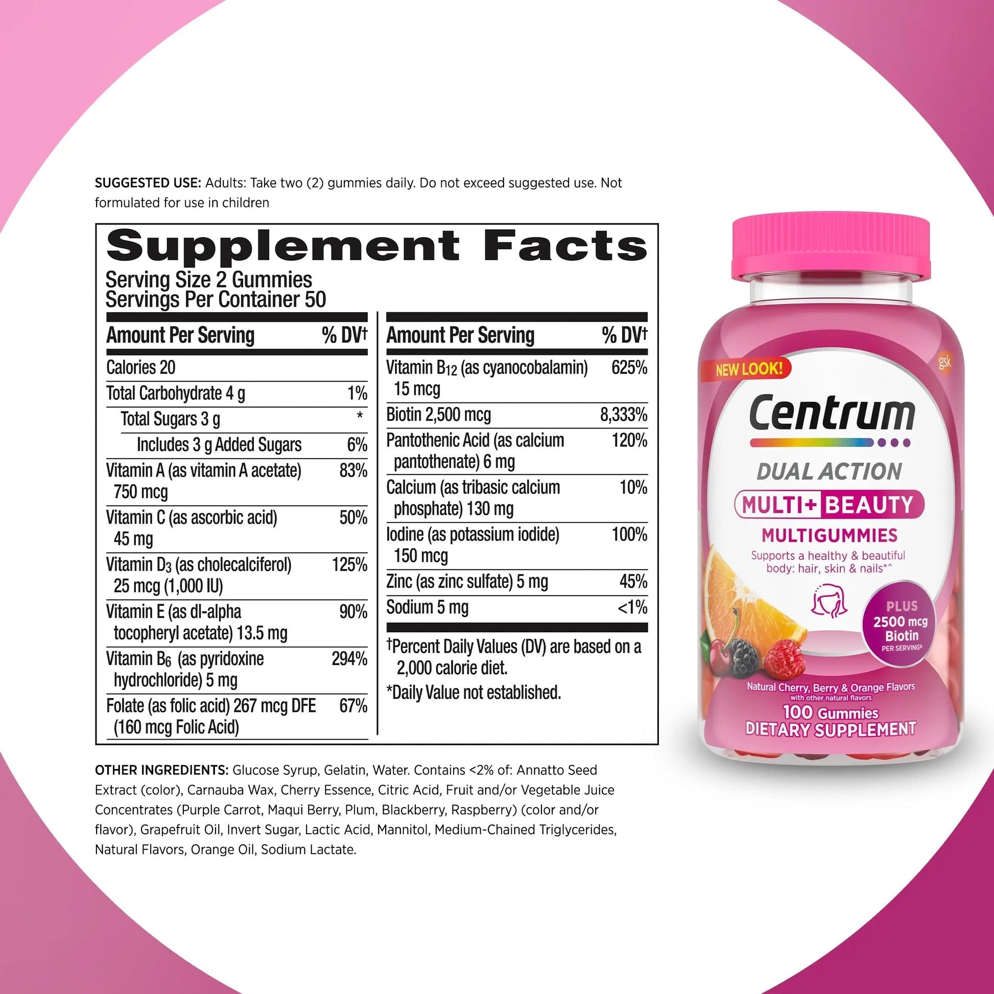 Centrum Multivitamin Gummy, 100 Count (Pack of 1) Centrum uk supplements