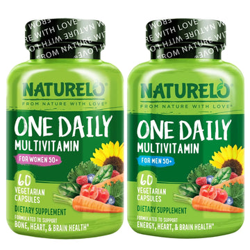 NATURELO One Daily Multivitamin for Men 50+, 60 Capsules and One Daily Multivitamin for Women 50+ (Iron Free), 60 Capsules Bundle - 2 Month Supply NATURELO uk supplements