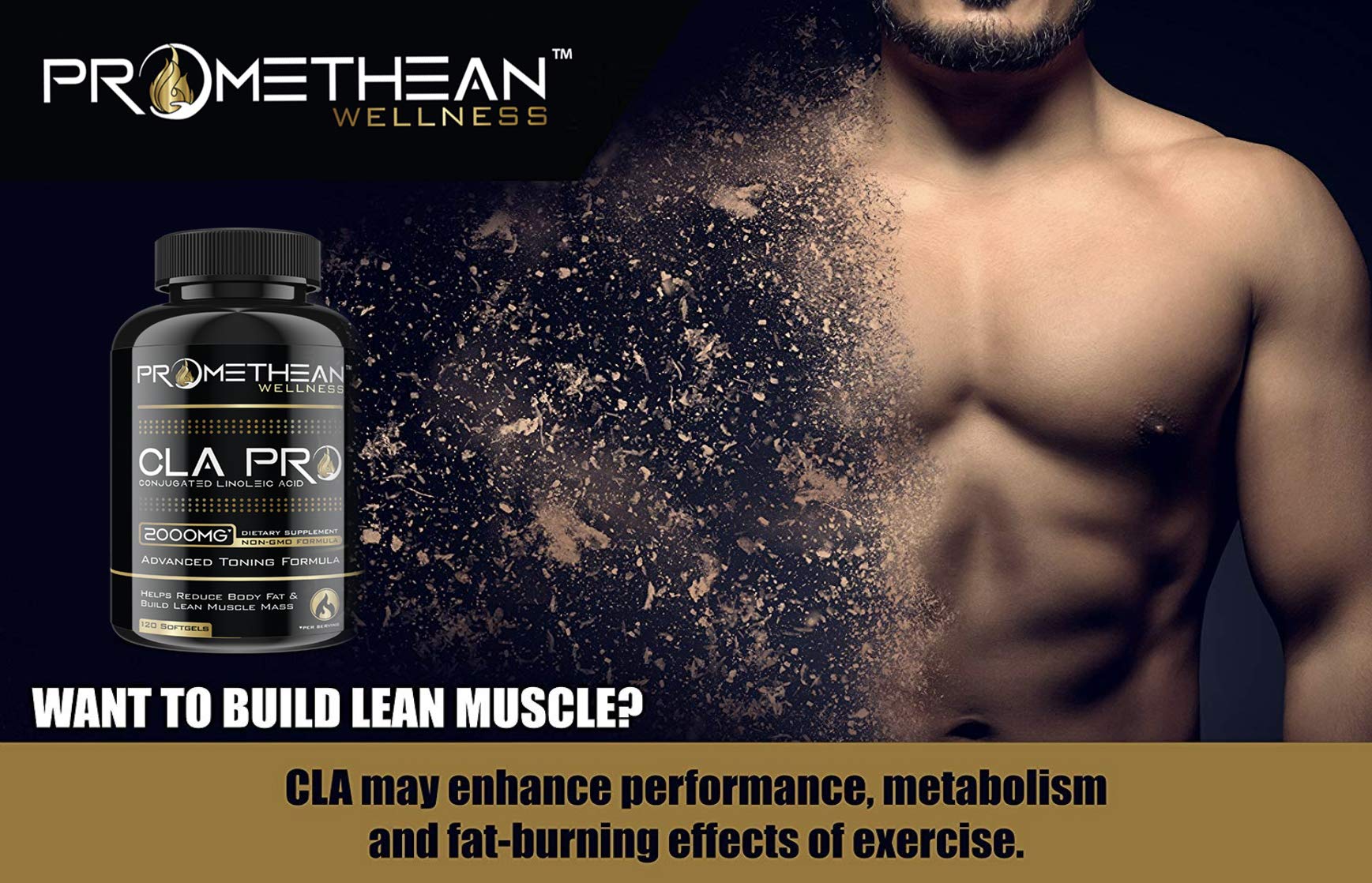 Vegan CLA Pro 2000 mg Pure Premium CLA Safflower Oil Conjugated Linoleic Acid Best Promethean Wellness uk supplements