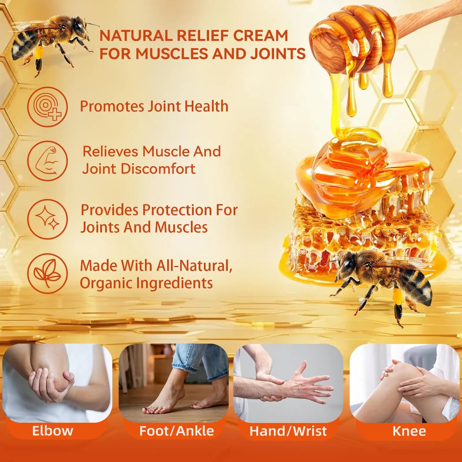 Zealand Bee Venom Professional Serum Treat, Joint & Muscle & Bone Relief Cream Gel- Soothing Effective Relief for Back, Neck, Hand, Foot, Knee, Muscle, Shoulder, Hip, Nerve, Vitamin B6, Aloe Vera, MSM FWNAID MAX uk supplements