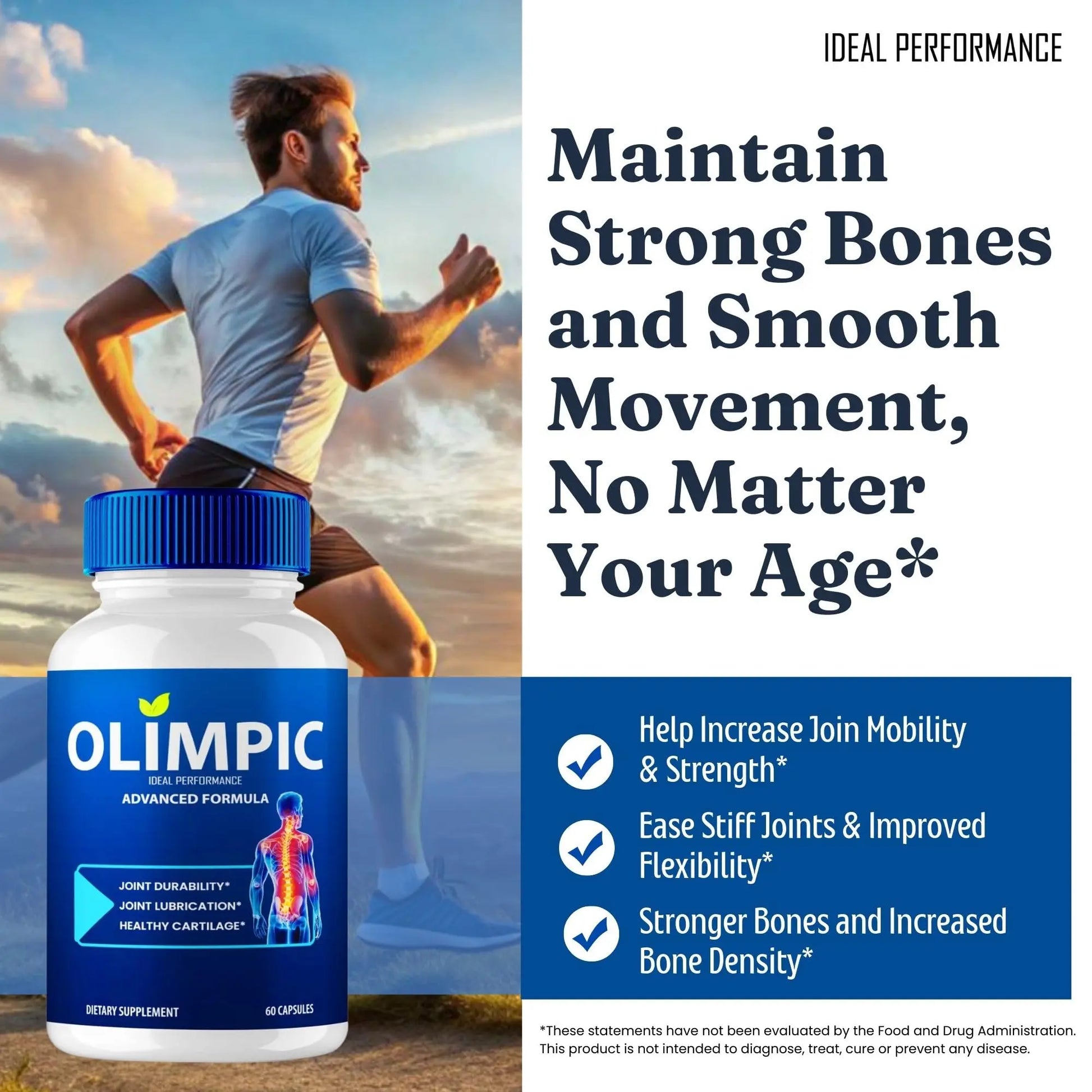 Olimpic Capsules, Advanced Joint Support Supplement Pills for Mobility and Comfort - Maximum Strength, Official Olim Pic Joint Support All Natural Formula, Premium Olim-Pic Reviews (60 Capsules) IDEAL PERFORMANCE uk supplements