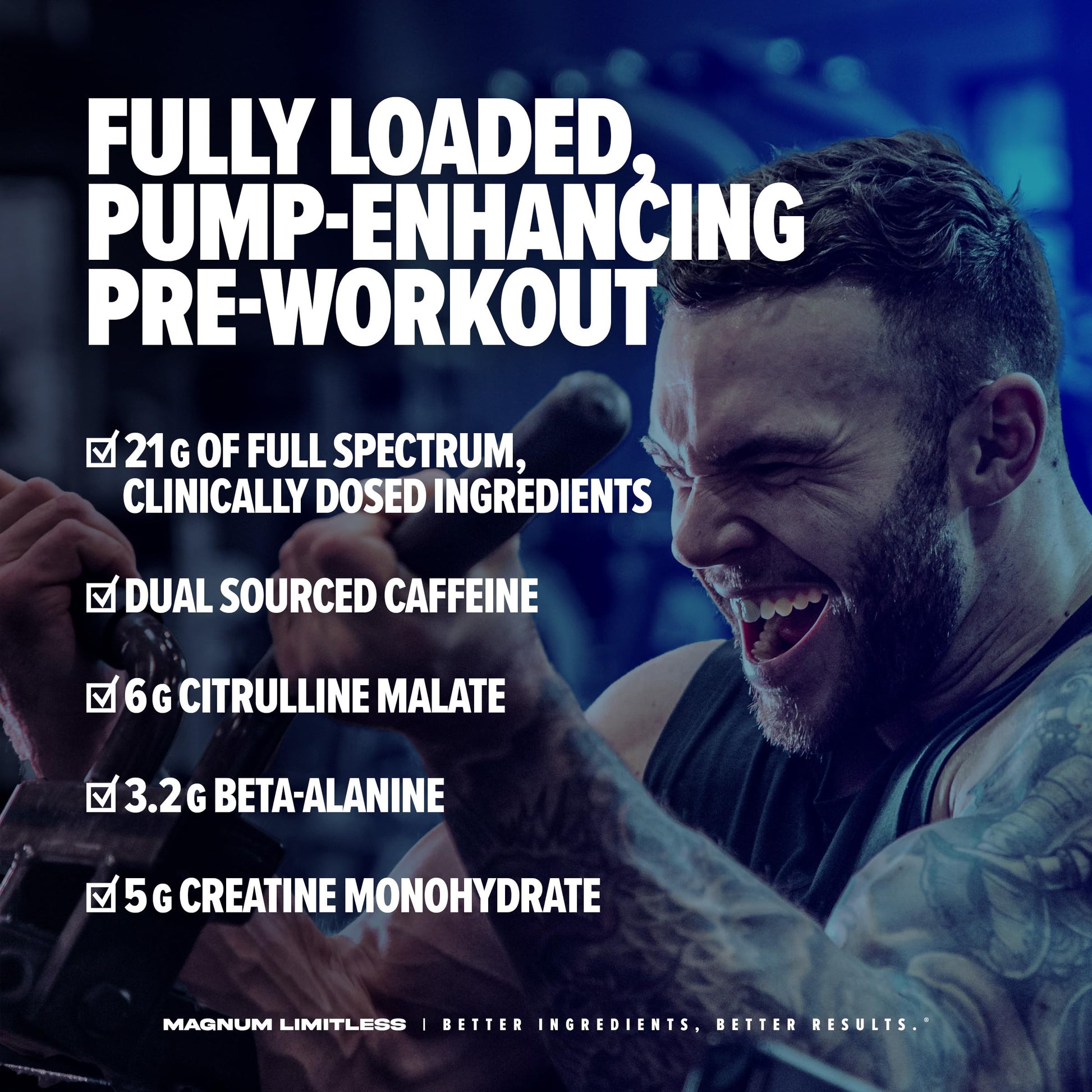 LIMITLESS Magnum 504g - Muscle Workout Powder, Sport Pre Workout for Men and Women LIMITLESS uk supplements
