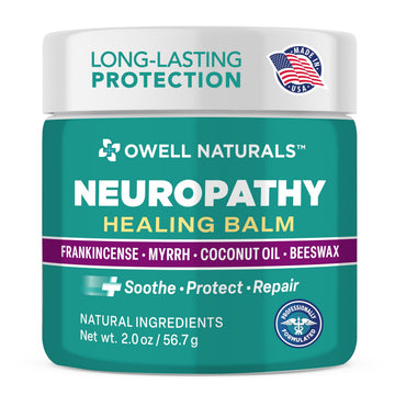 Owell Naturals Neuropathy Balm for Feet, Muscles & Joints – Long Lasting Comfort Formula with Frankincense, Myrrh, Coconut Oil, Beeswax – Fast Absorbing Botanical Skin Care, 2 oz Owell Naturals uk supplements