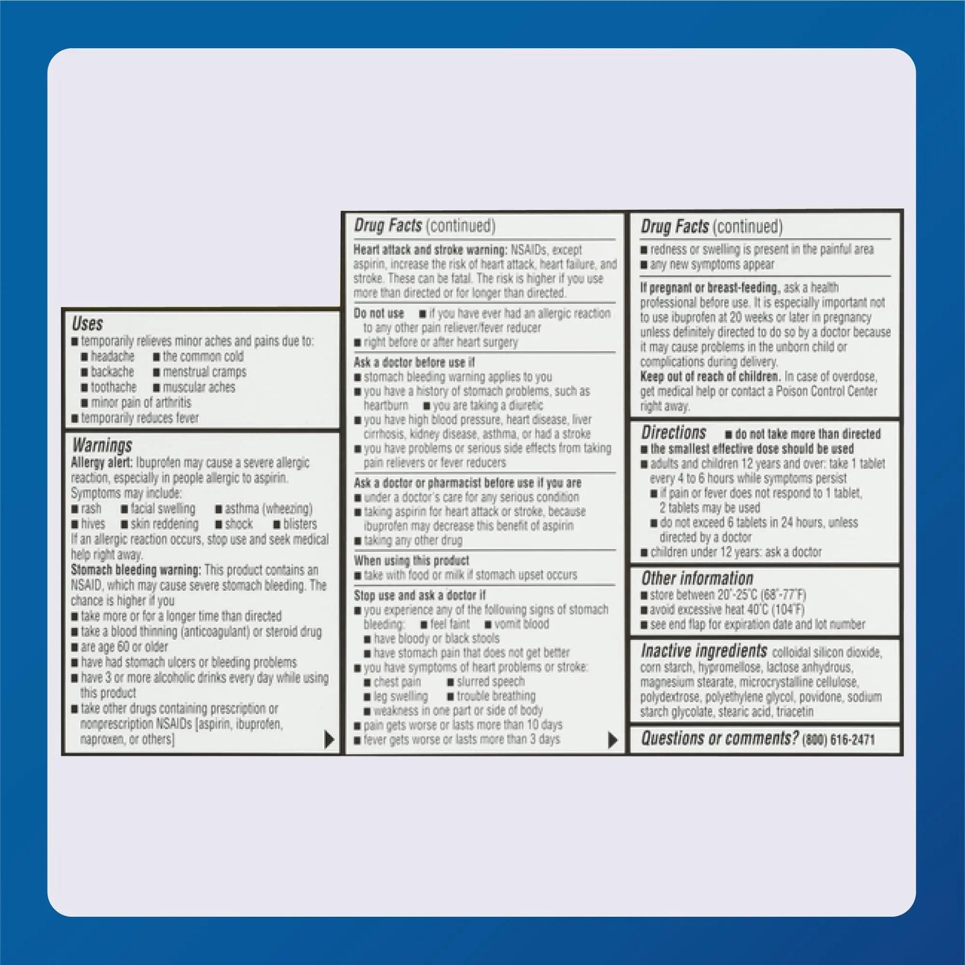 MAJOR Dye-Free Ibuprofen Tablets 200 mg - Helps Temporarily Reduce Fevers - Offers Pain Relief - 100 Tablets (1-Pack) MAJOR uk supplements