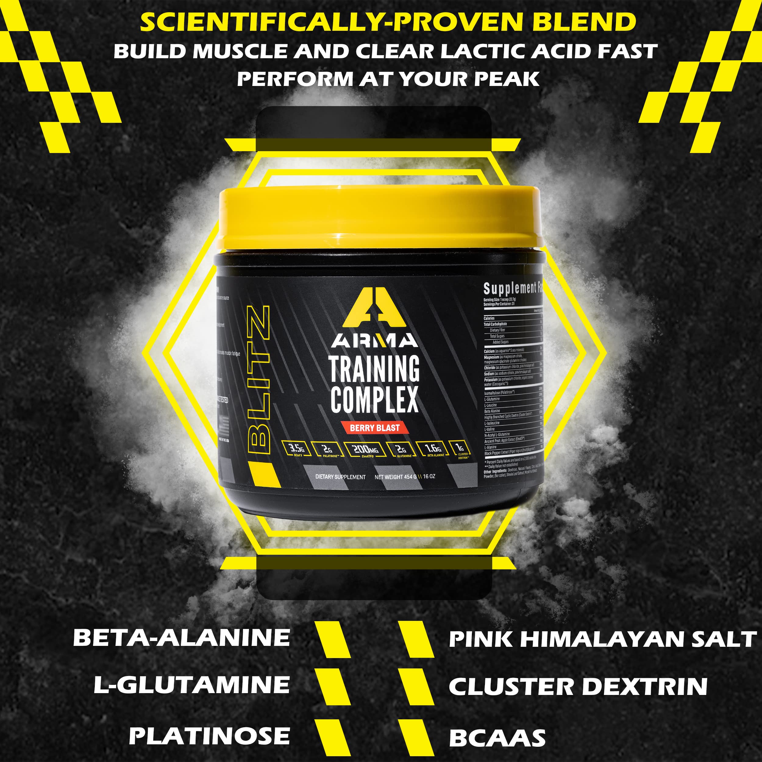 ARMA Blitz Non Stimulant Pre/Intra Powder – Natural Berry Pre-Workout Drink Mix ARMA uk supplements