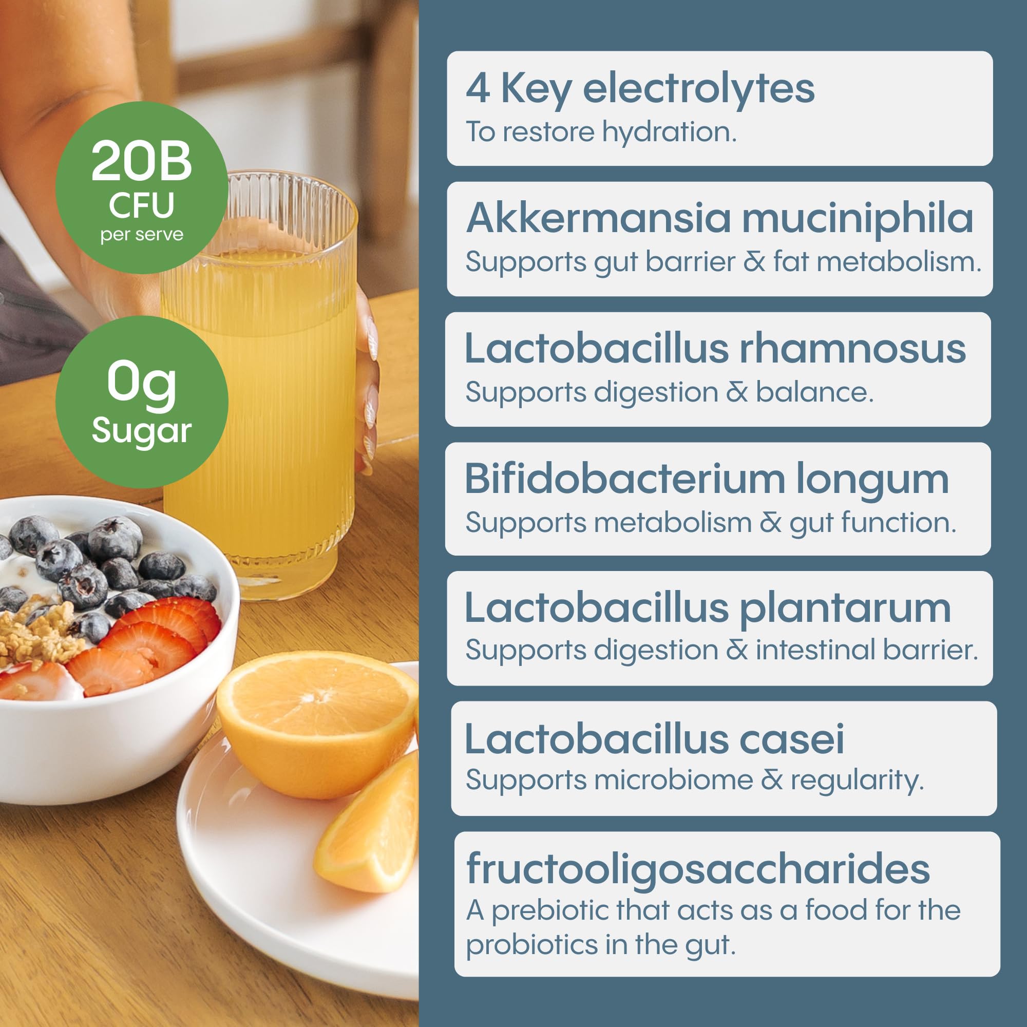 Hydralyte Plus Metabolic Support - GLP-1 Weight Loss Management and Gut Health - 5in1 Probiotic Blend - Akkermansia Muciniphila + Prebiotic Fiber + Electrolytes - Sugar Free (30 Packets) Hydralyte uk supplements