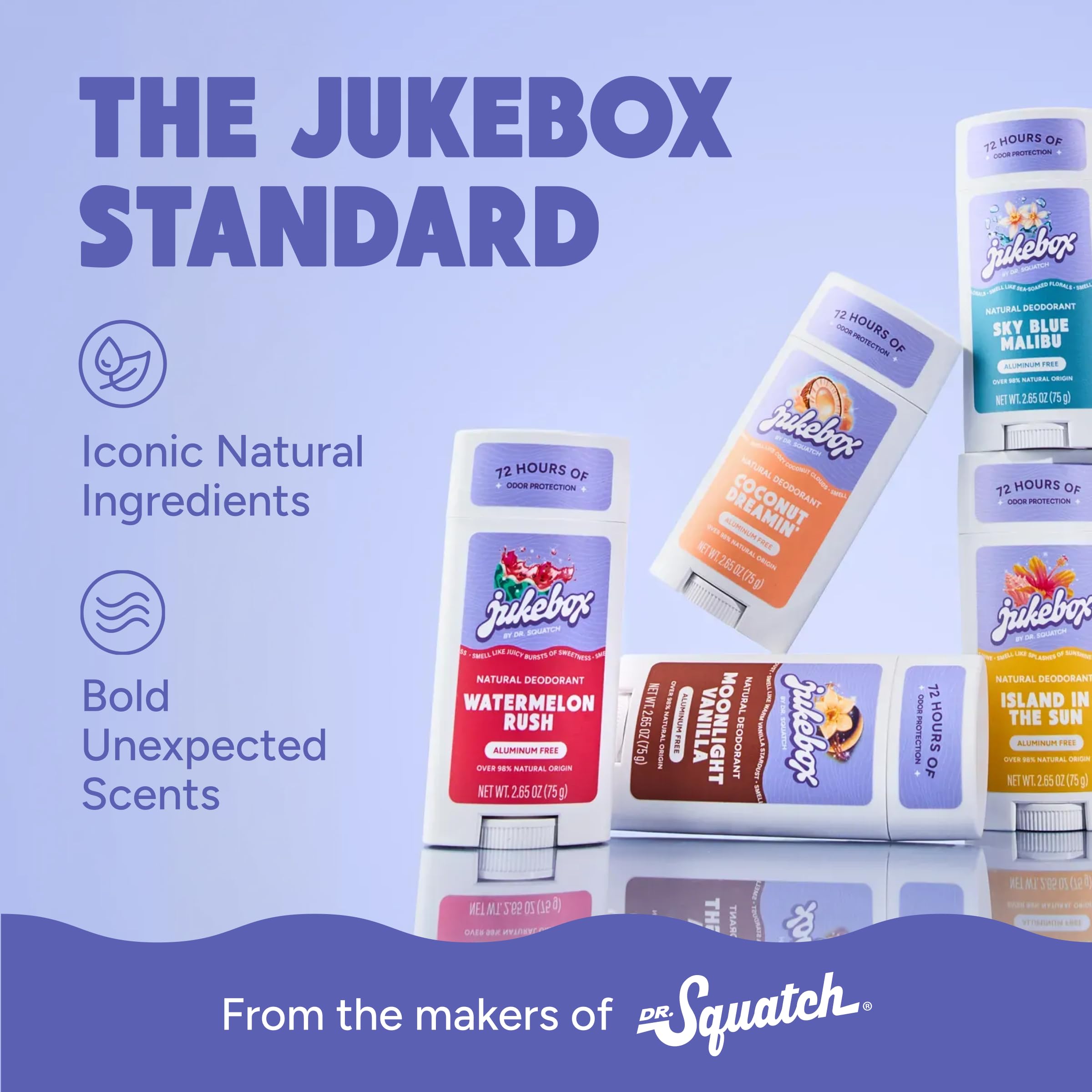 Jukebox Natural Women’s Deodorant – Aluminum Free, 72 Hour Odor Protection – Made with Arrowroot, Charcoal & Postbiotics – Sky Blue Malibu, 2.65 oz JUKEBOX uk supplements