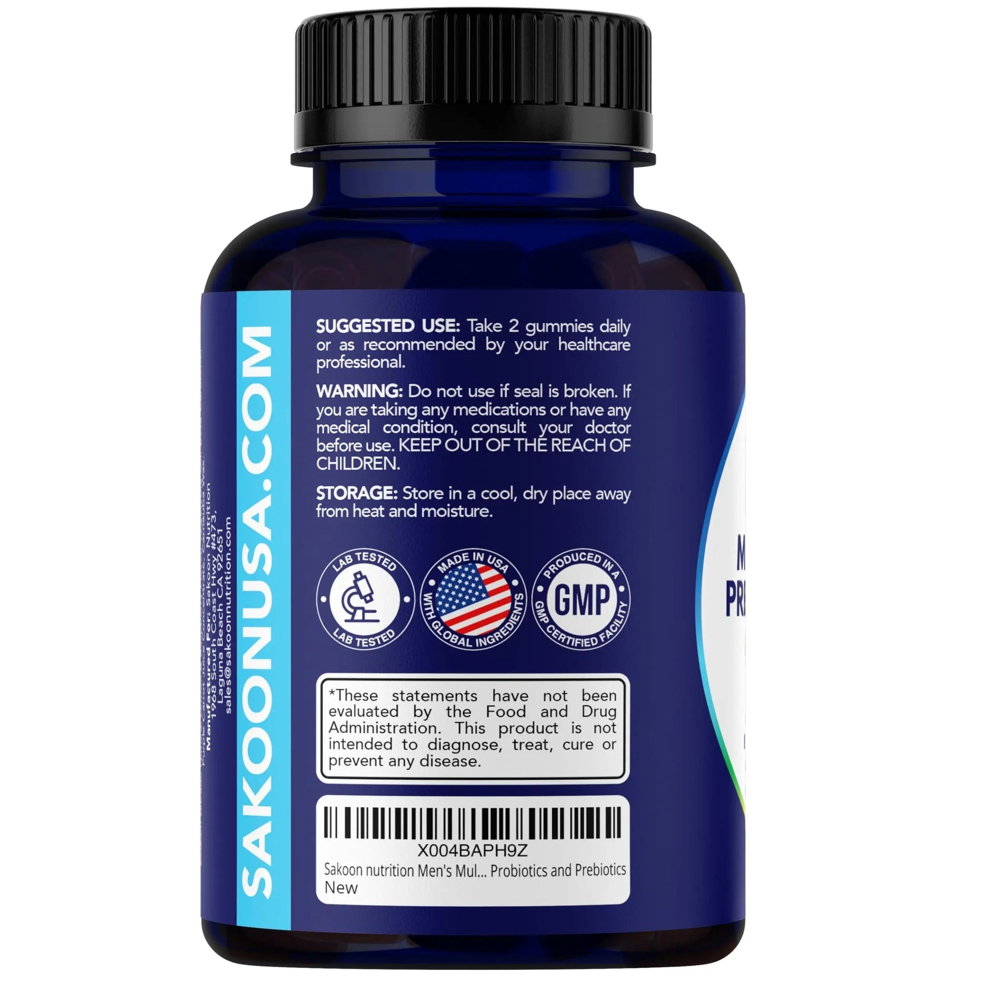 Sakoon nutrition Men's Multivitamin Gummies with Probiotics and Prebiotics, Adult Multivitamin A, C, D, E, B & More Sakoon nutrition uk supplements