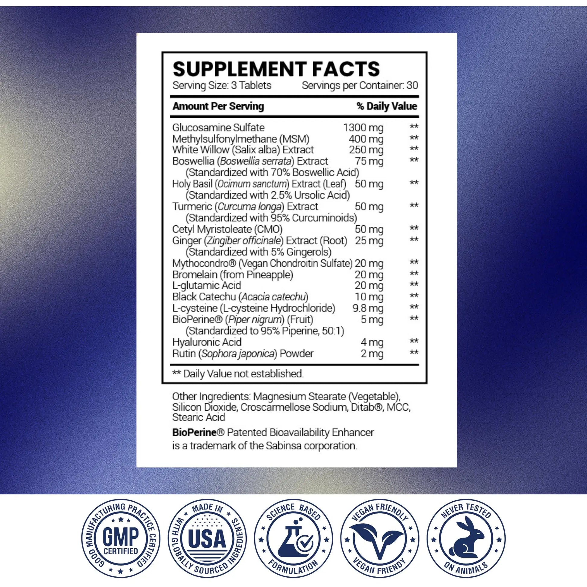 Research Verified Joint Support - Glucosamine, MSM, Turmeric, Boswellia, BioPerine - Vegan - 270 Capsules - 3 Month Supply Research Verified uk supplements