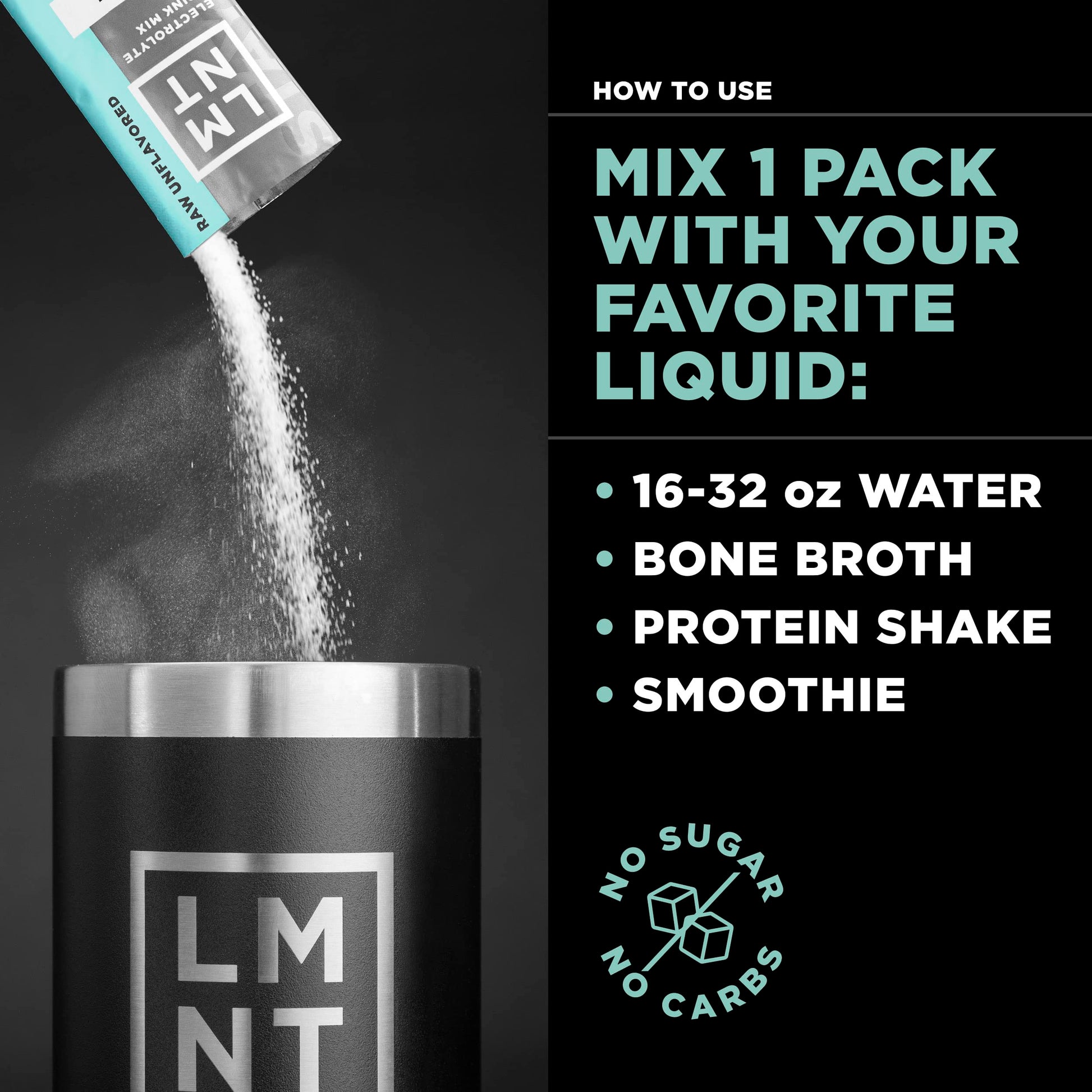LMNT Zero-Sugar Electrolytes - Raw Unflavored Salt - Hydration Powder Packets Drink LMNT uk supplements